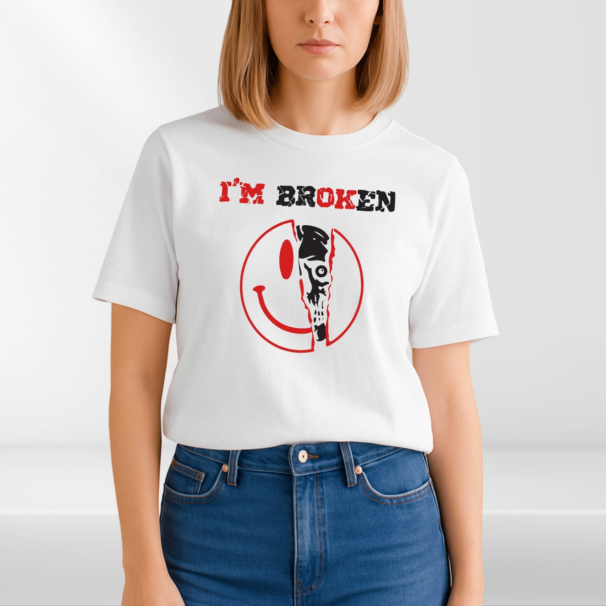 I'm Broken Im OK Unisex T Shirt - Mental Health Awareness Tee