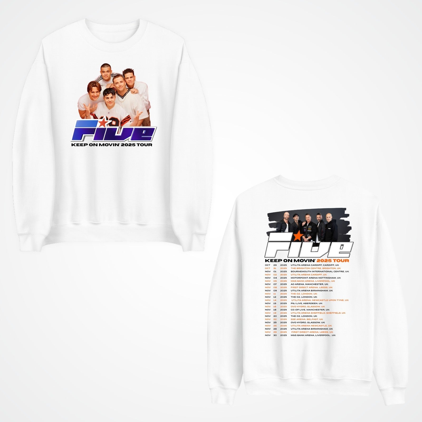 Vintage FIVE Boyband Sweatshirt: 90s Keep On Moving Tour Jumper Top