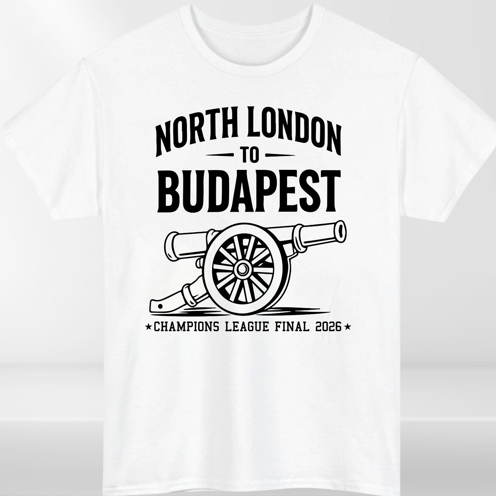 North London to Budapest T-Shirt Champions League Final 2026 - Football Fan Gift