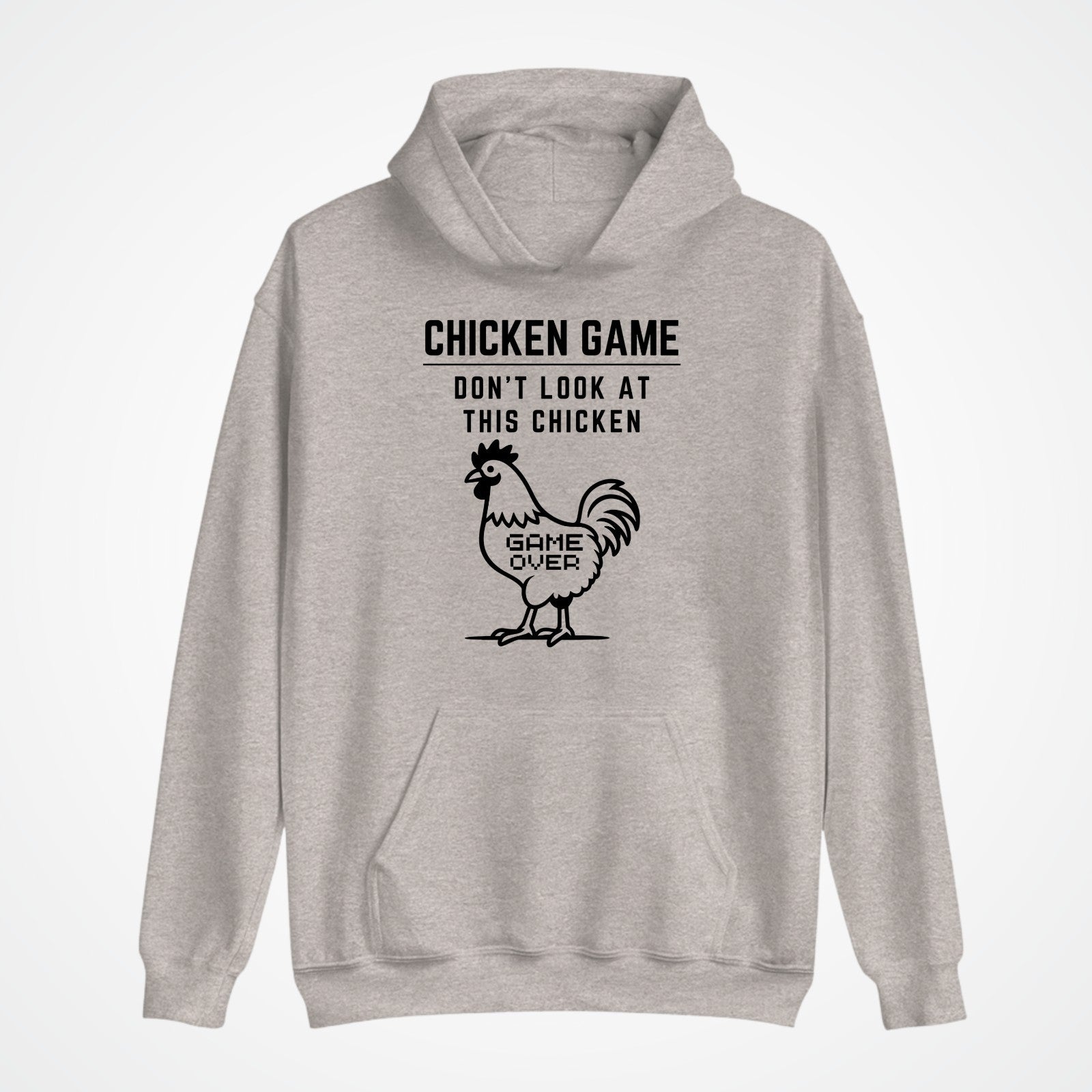 CHICKEN GAME HOODIE Dont Look Game Over Funny Novelty Hooded Jumper