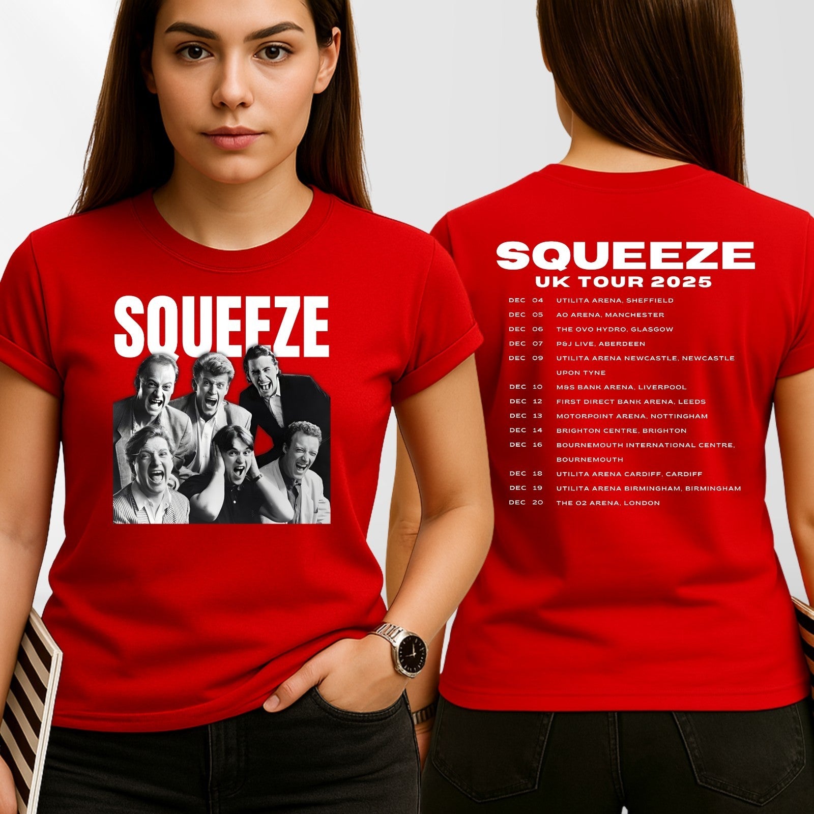 Squeezers UK Tour 2025 T Shirt | Retro Band Tour Tee | Music Fans Gift 3Y–4XL