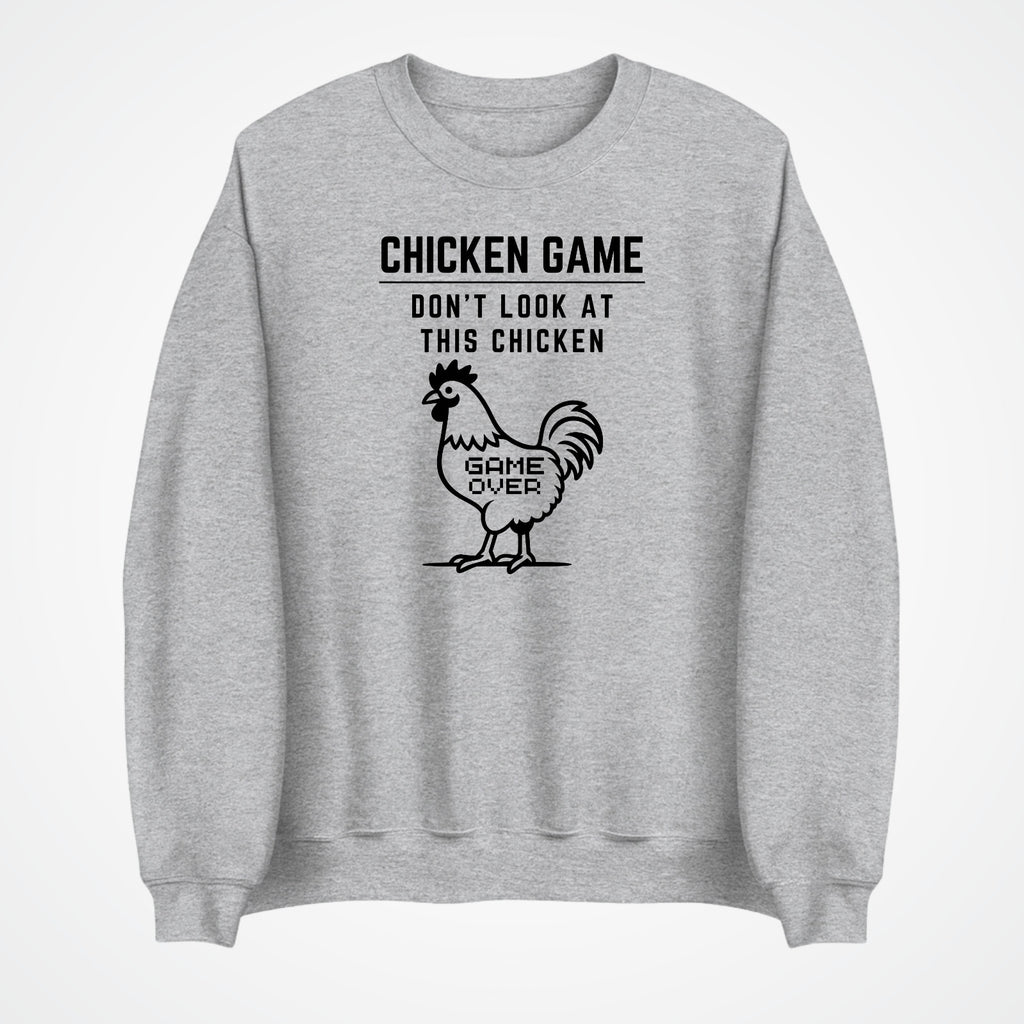 CHICKEN GAME SWEATSHIRT Dont Look Game Over Sweater Funny Novelty Jumper