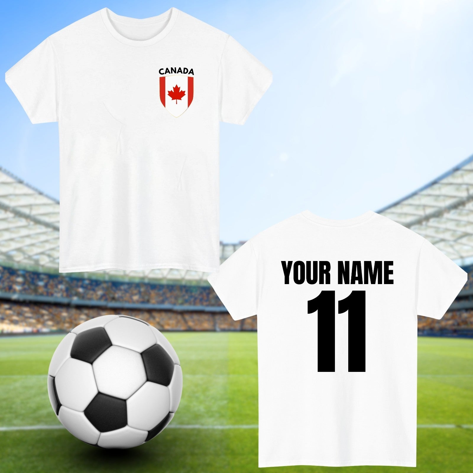 Personalised Canada Football T-Shirt Custom Name And Number Sports Lover To