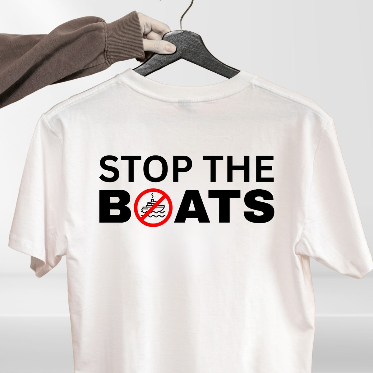 Stop The Boats Political Slogan Funny Graphic T Shirt Unisex Tee