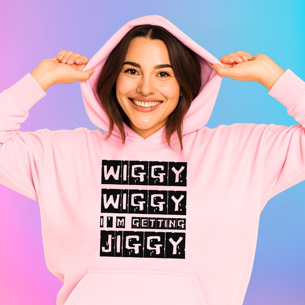 Wiggy Wiggy I’m Getting Jiggy Hoodie | Funny Streetwear Top | Size 3Y–4XL