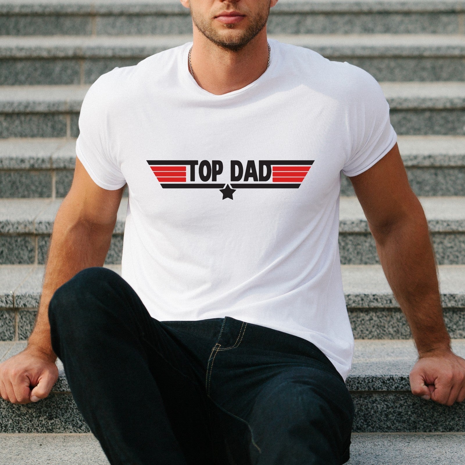 Top Dad Mens T Shirt Fathers Day Birthday Funny Gift Unisex Tee Top