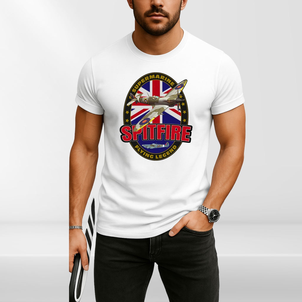 Supermarine Spitfire Aircraft Flying Legend Mens & Womens T-Shirt - Unisex Tee