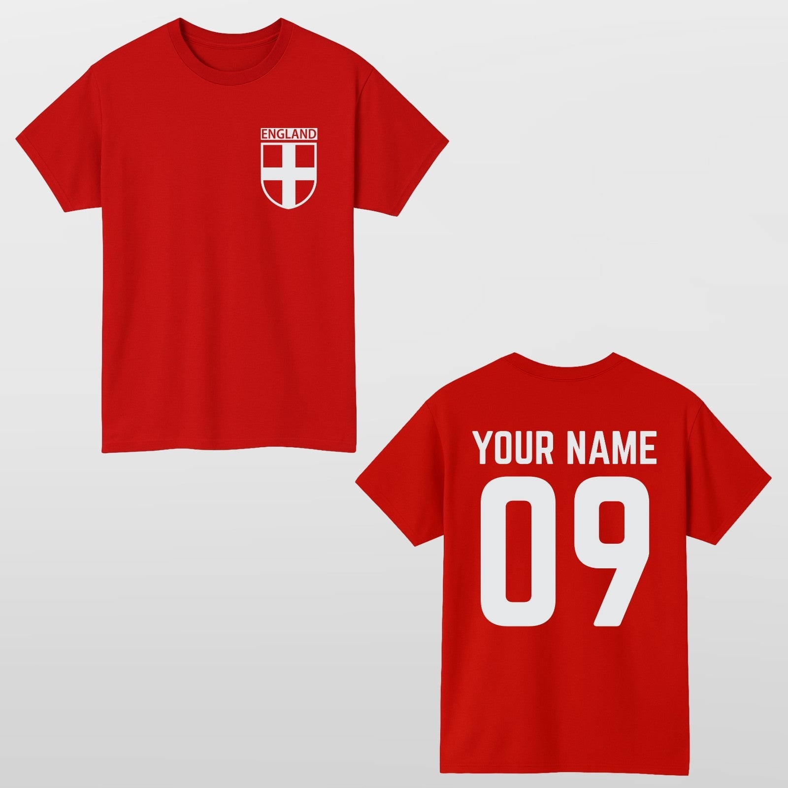 Personalised England Football T Shirt World Cup 2026 Kids Unisex Tee