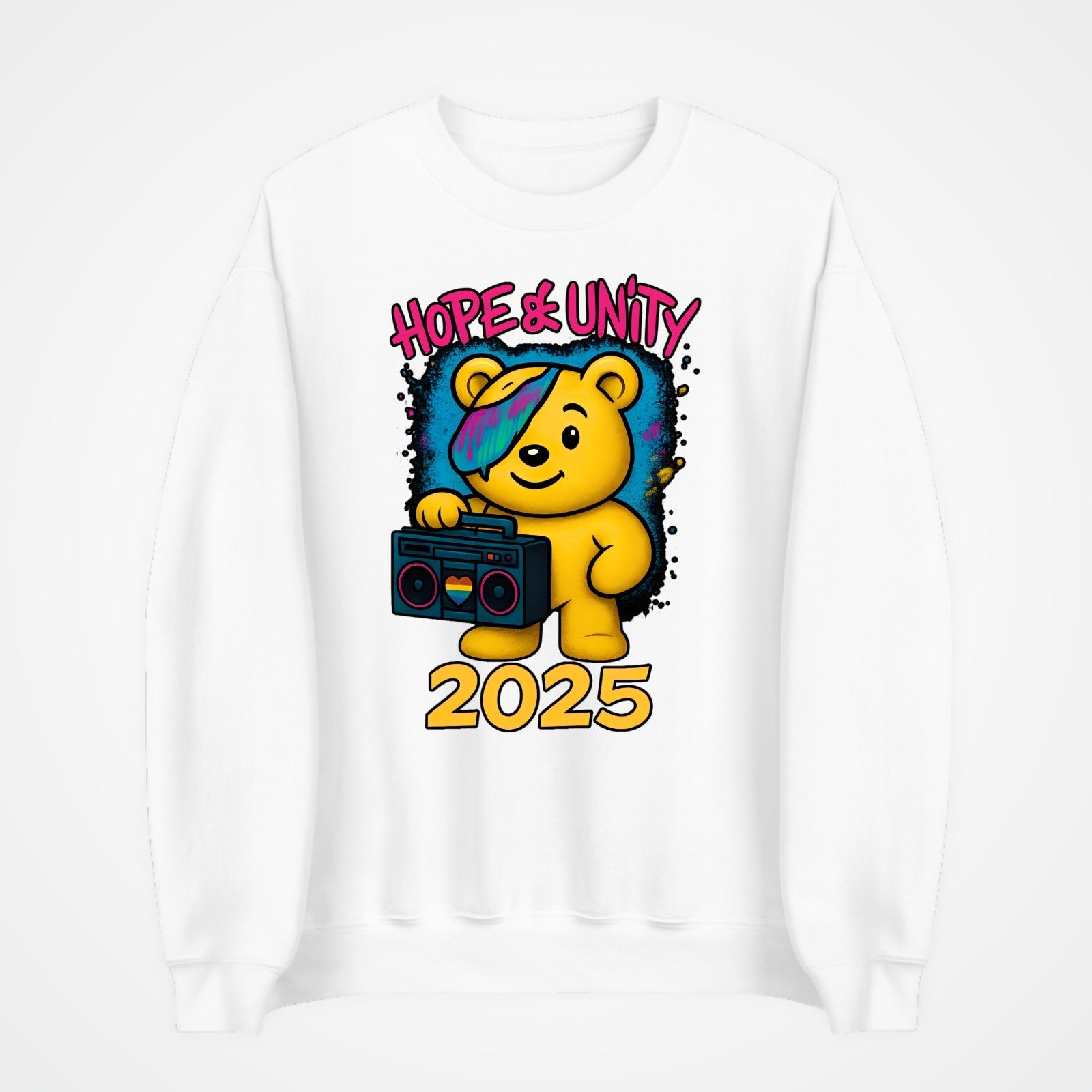 Hope & Unity 2025 Bear Jumper | Positive Sweatshirt | Unisex Gift 3Y–4XL