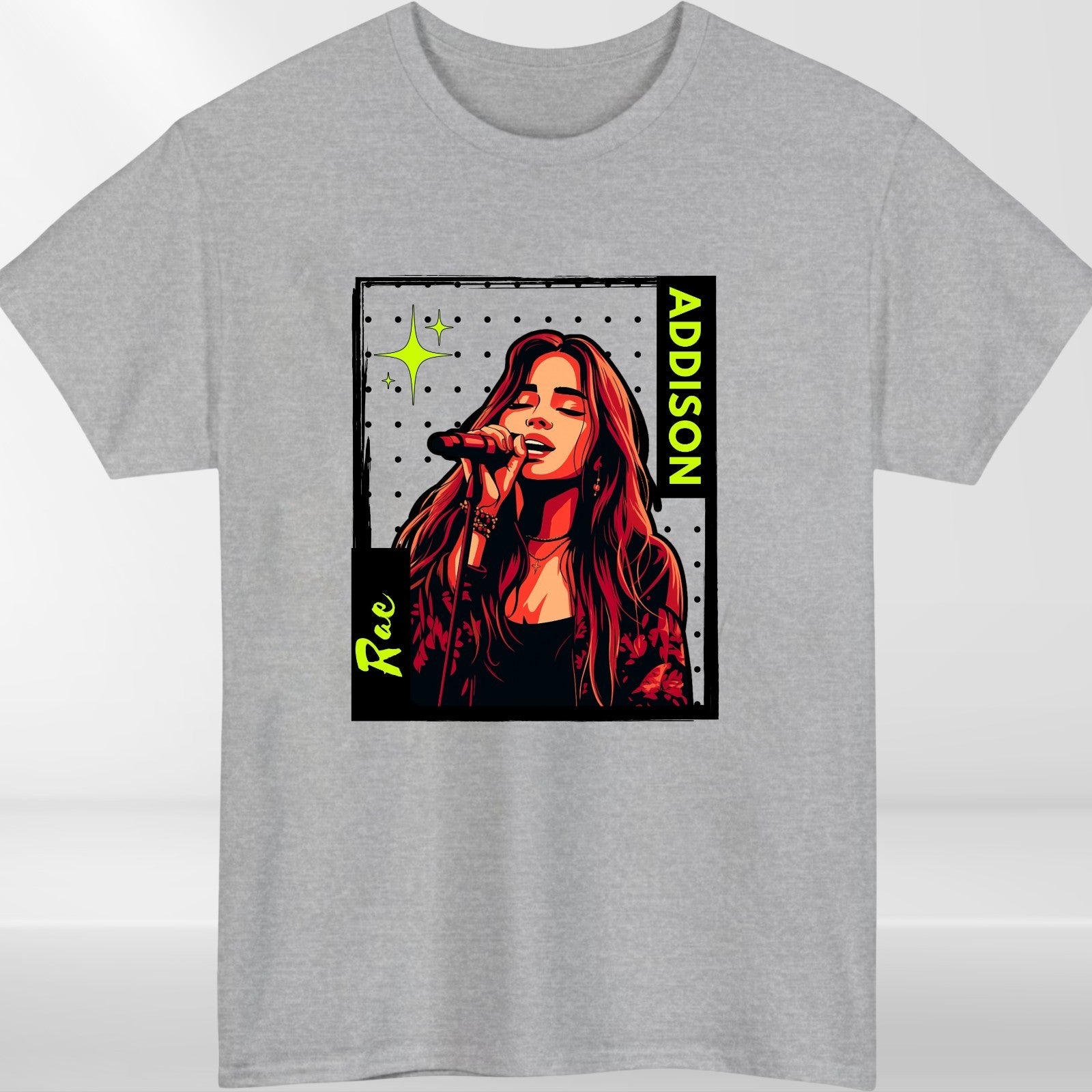 Pop Star Inspired Black & Red Graphic T-Shirt product view 3