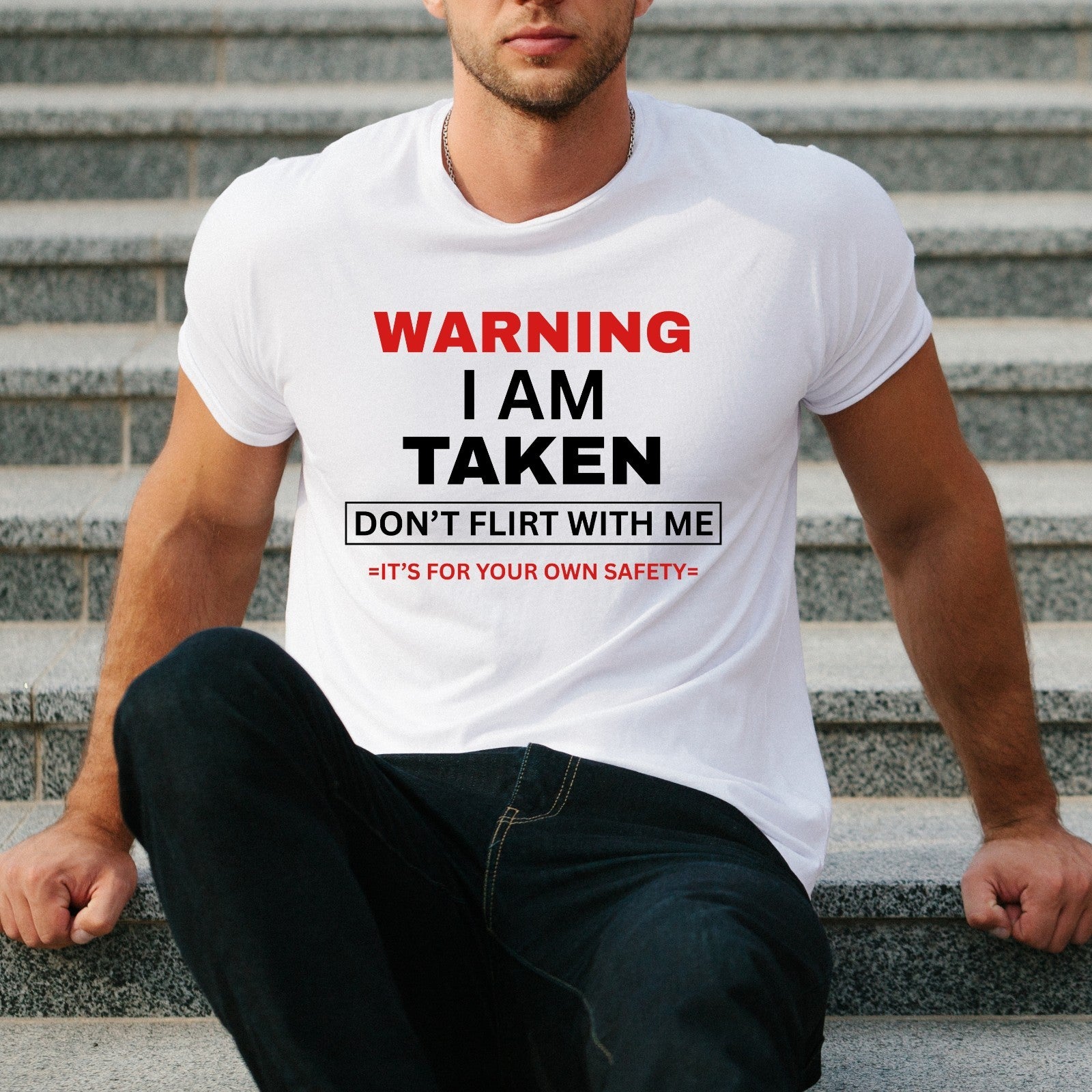 Warning I'm Taken T Shirt Funny Relationship Couples Unisex Gift Tee Top UK