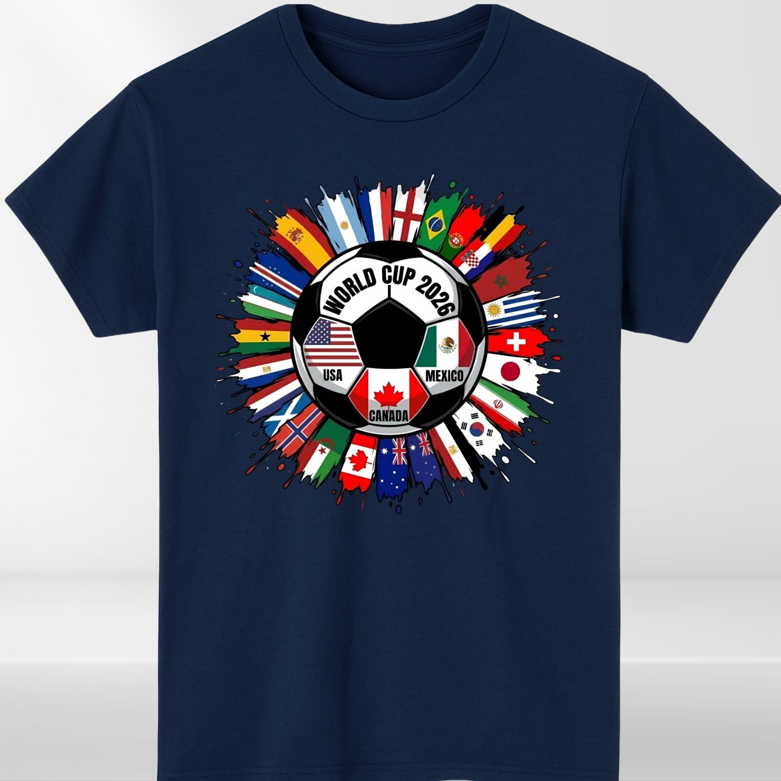 World Cup 2026 Football T-Shirt Unisex Soccer Fan Graphic Tee USA Canada Mexico