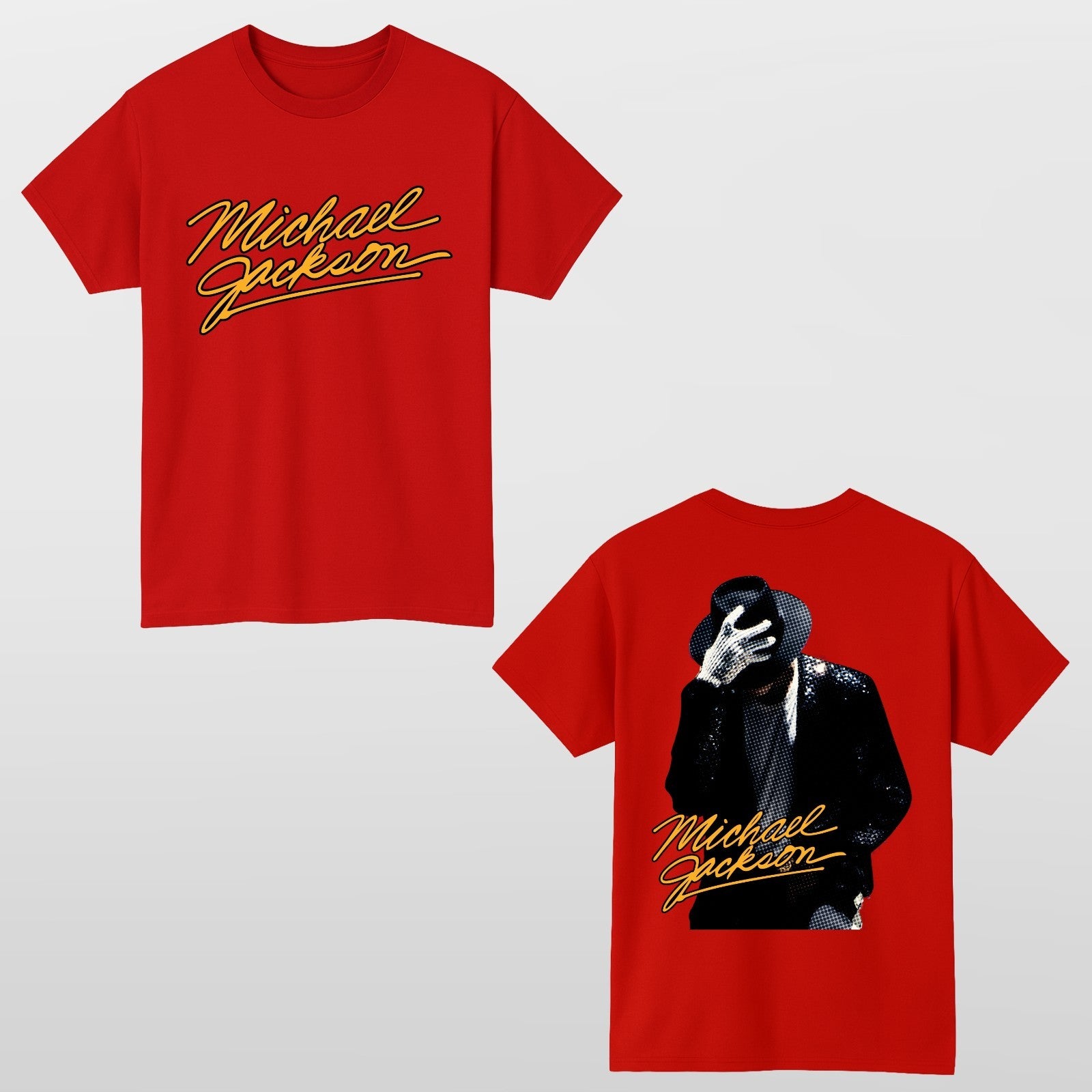 Michael Jackson Retro Pop Music T Shirt Front Back Graphic Unisex Tee