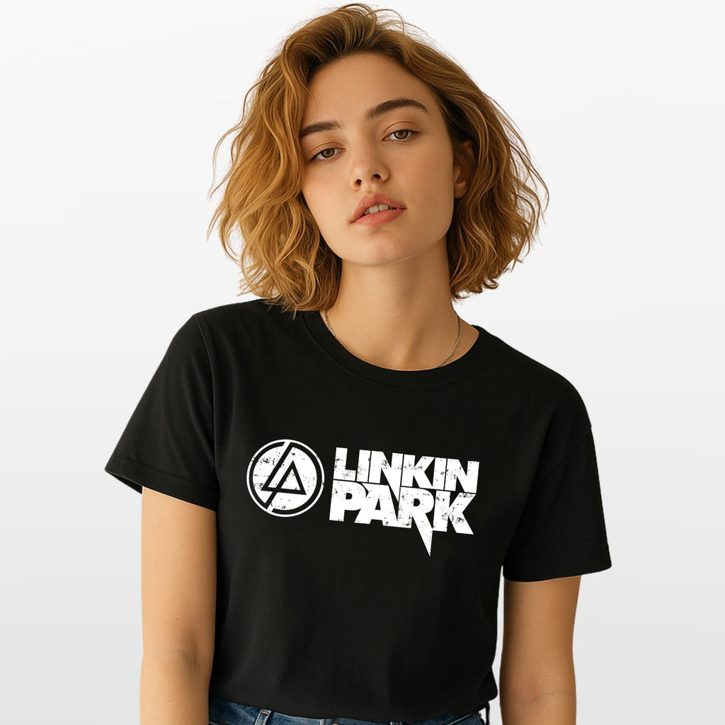 Linkin Park Logo T-Shirt Black Nu Metal Rock Band Tee Unisex