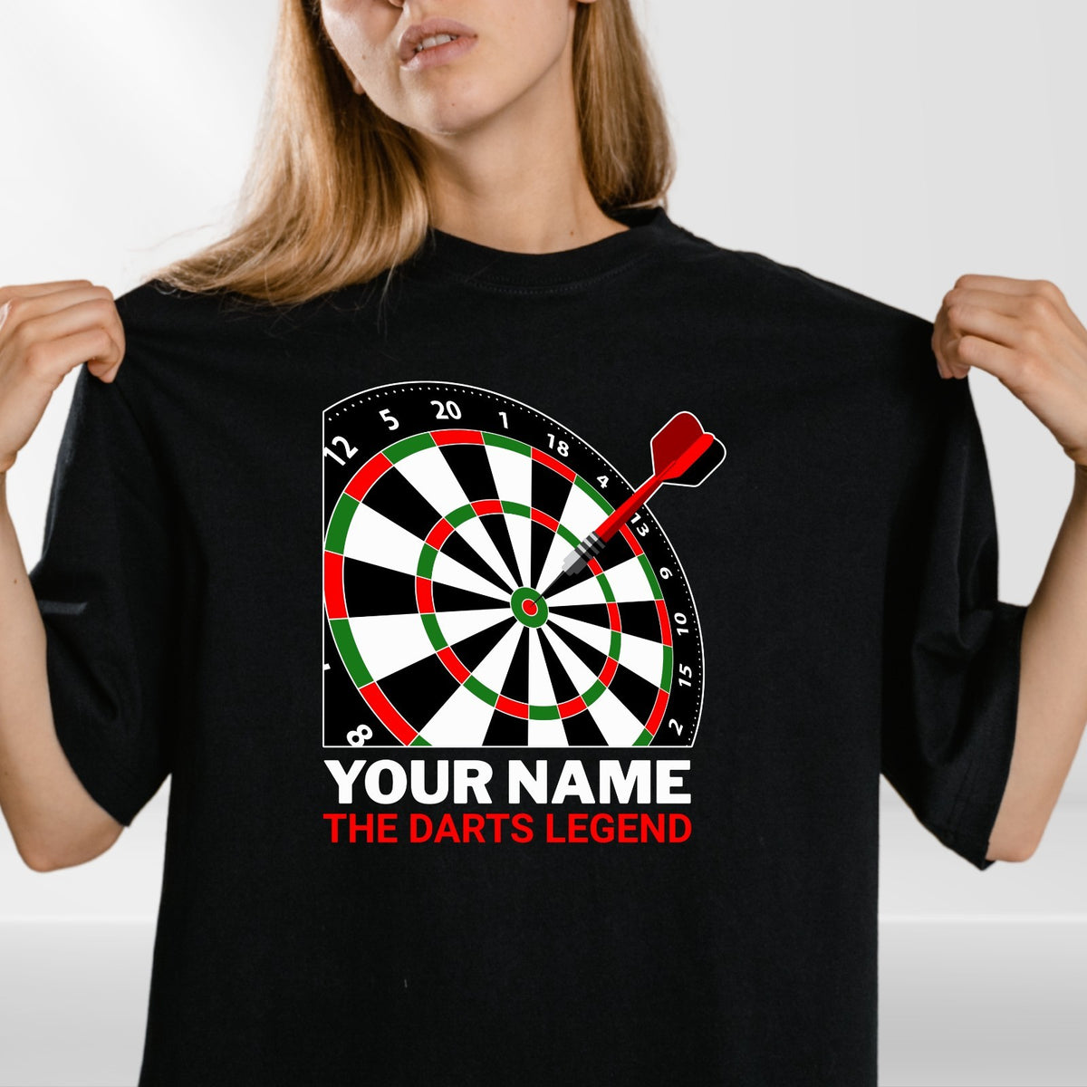 Personalised Darts T Shirt Any Name The Darts Legend Gift Unisex Tee