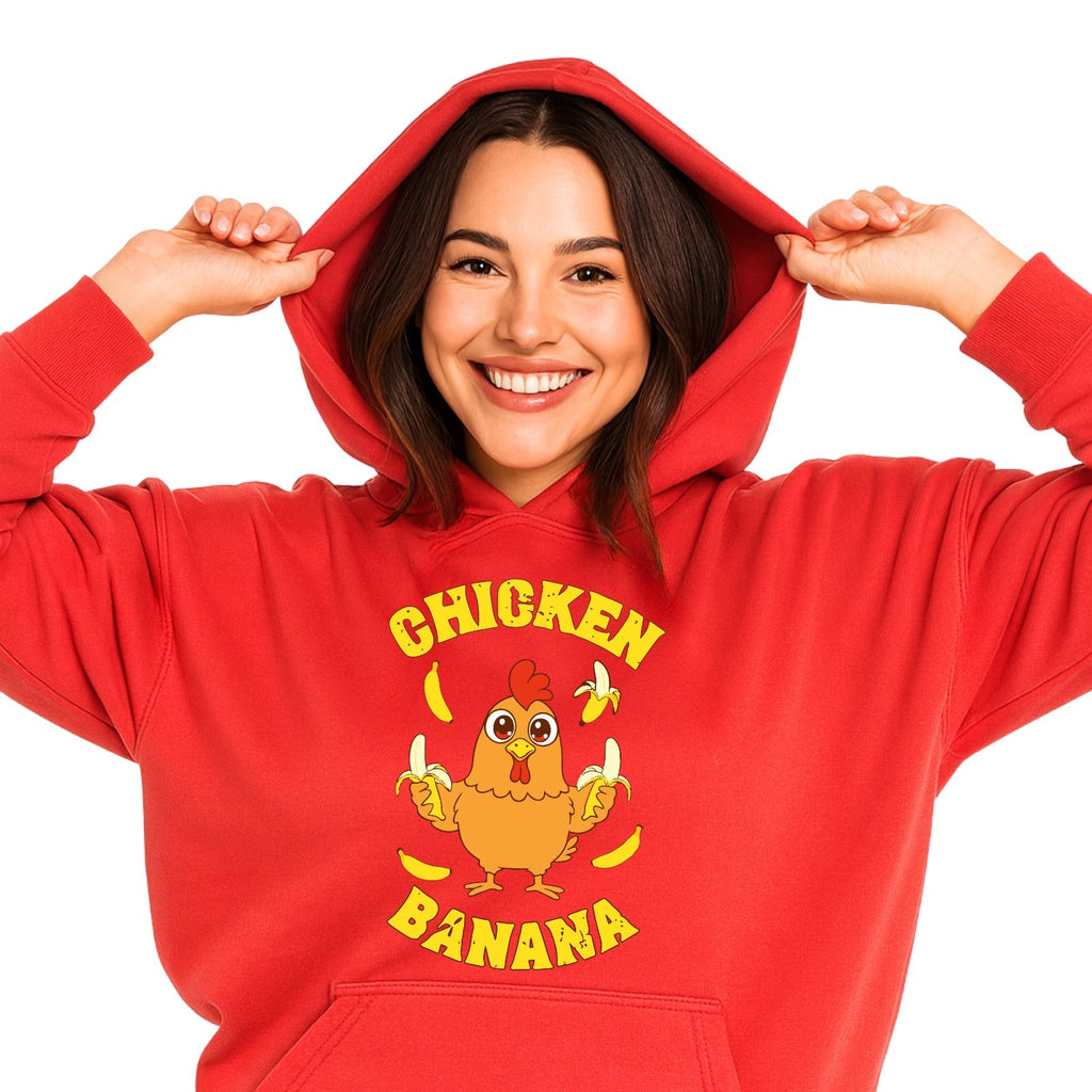 Chicken Banana Hoodie | Funny Meme Hoodie | Cute Cartoon Chicken Gift 3Y–4XL UK