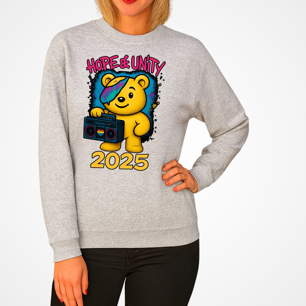 Hope & Unity 2025 Bear Jumper | Positive Sweatshirt | Unisex Gift 3Y–4XL