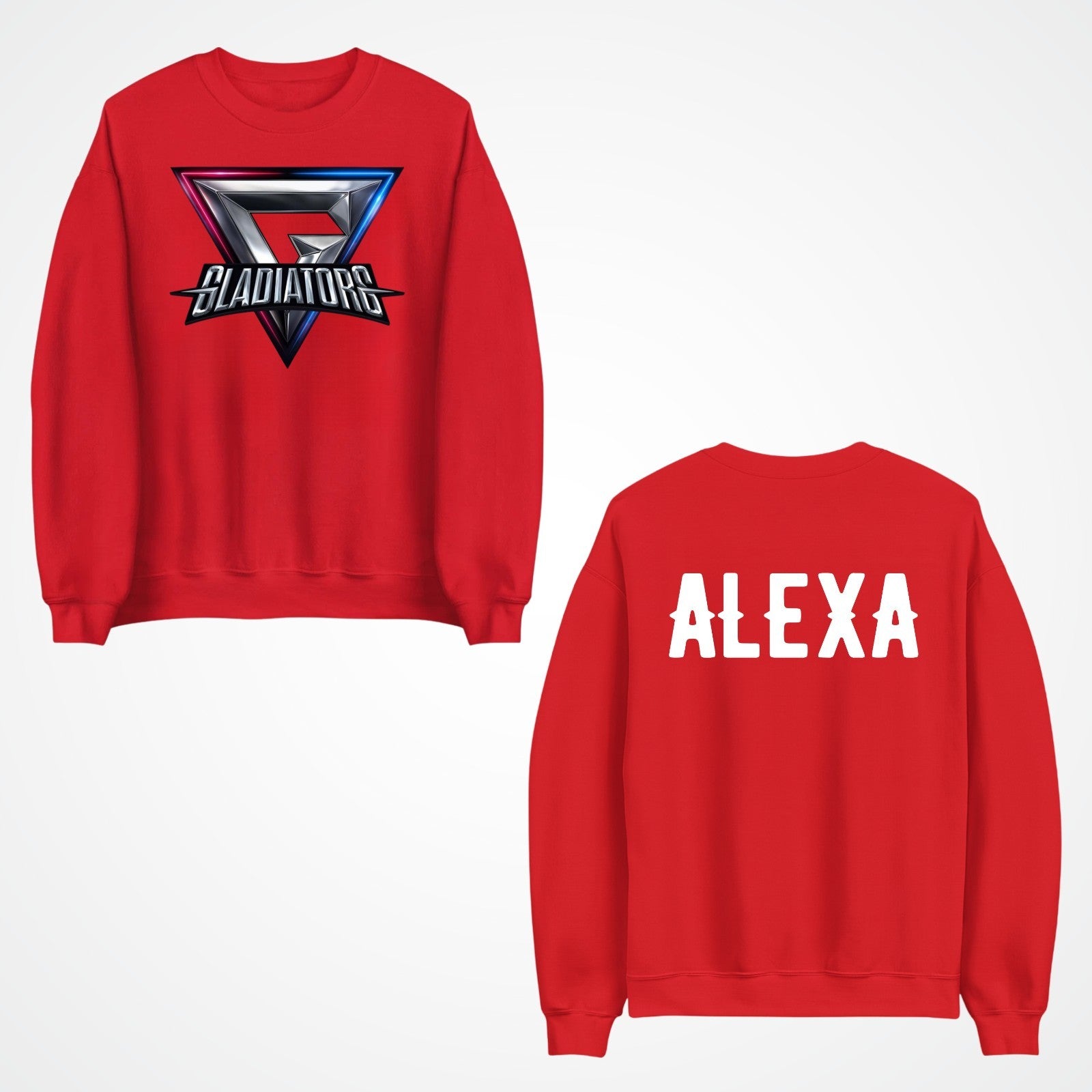 Personalised Gladiators Adult Kids Jumper  Gaming Team Gamer 90's TV Show Xmas