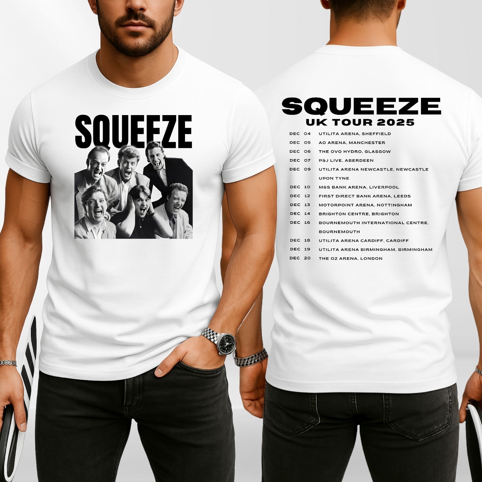 Squeezers UK Tour 2025 T Shirt | Retro Band Tour Tee | Music Fans Gift 3Y–4XL