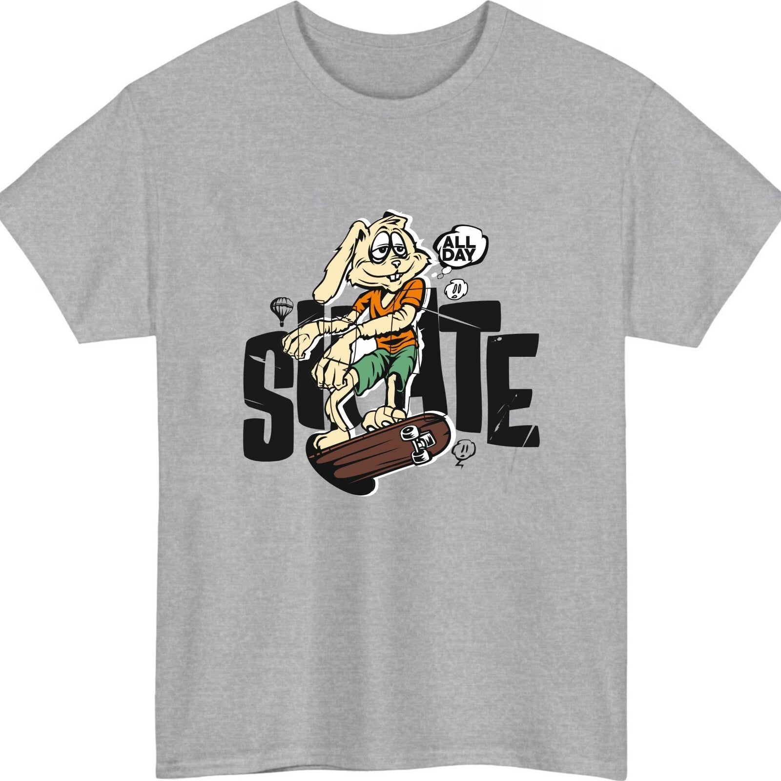Rabbit Skating Funny Pet Skater T-Shirt product view 3