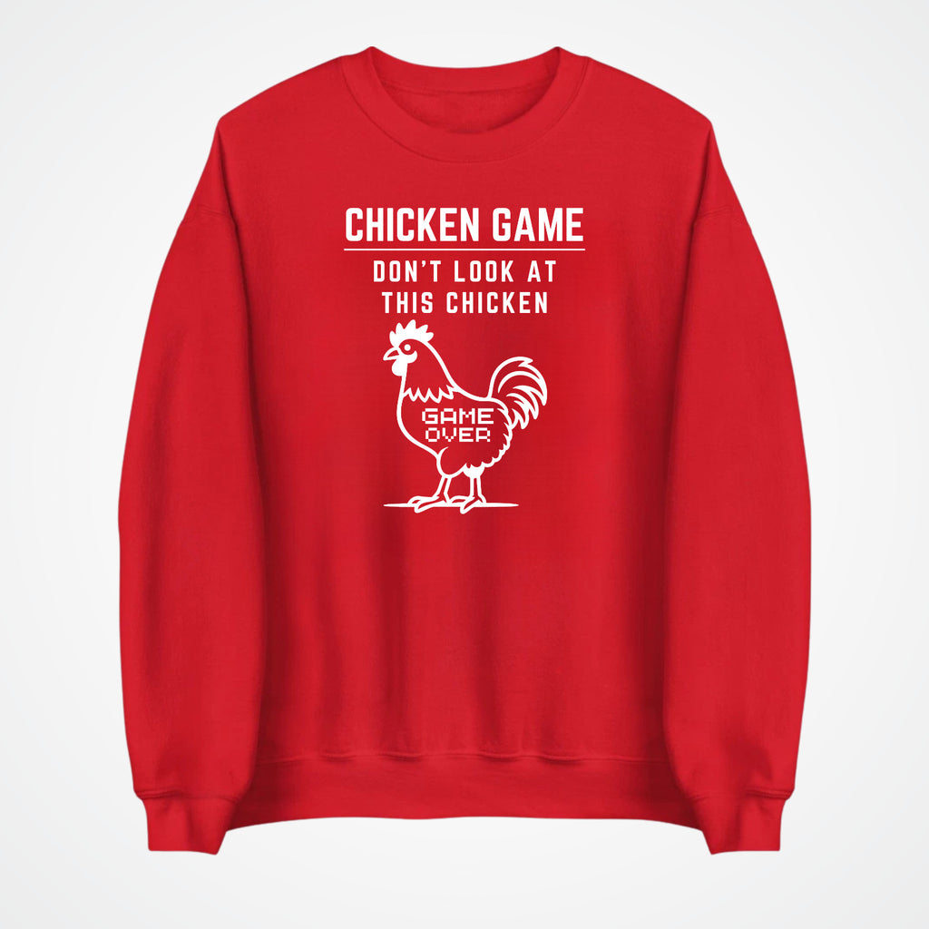 CHICKEN GAME SWEATSHIRT Dont Look Game Over Sweater Funny Novelty Jumper