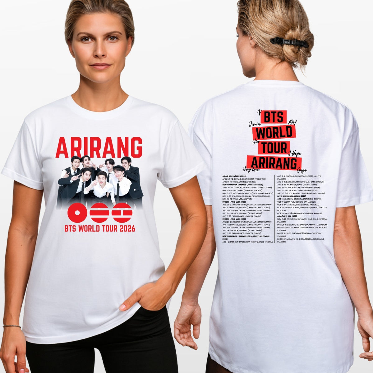 BTS Arirang Inspired World Tour T Shirt Unisex Adults Fan Merch Tee