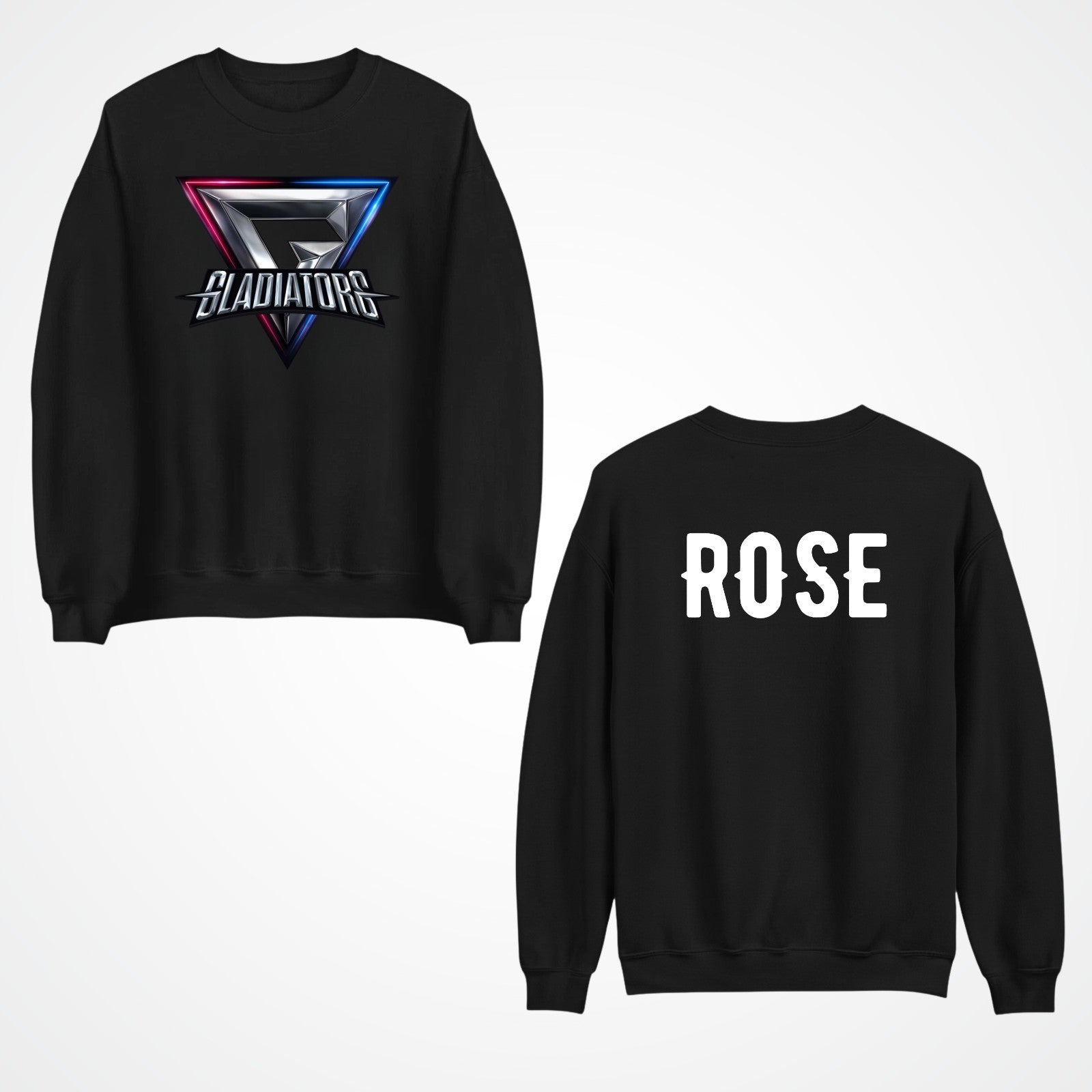 Personalised Gladiators Adult Kids Jumper  Gaming Team Gamer 90's TV Show Xmas