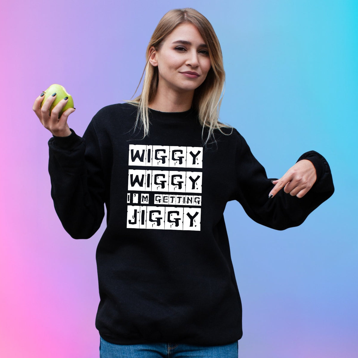 Wiggy Wiggy I’m Getting Jiggy Jumper | Funny Slogan Sweatshirt | Gift 3Y–4XL