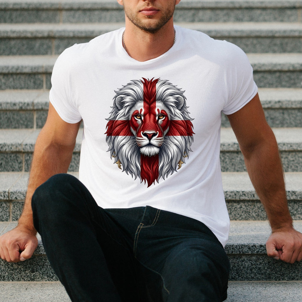 England 2026 Lion T Shirt St George Cross Football Fan Graphic Gift Tee UK