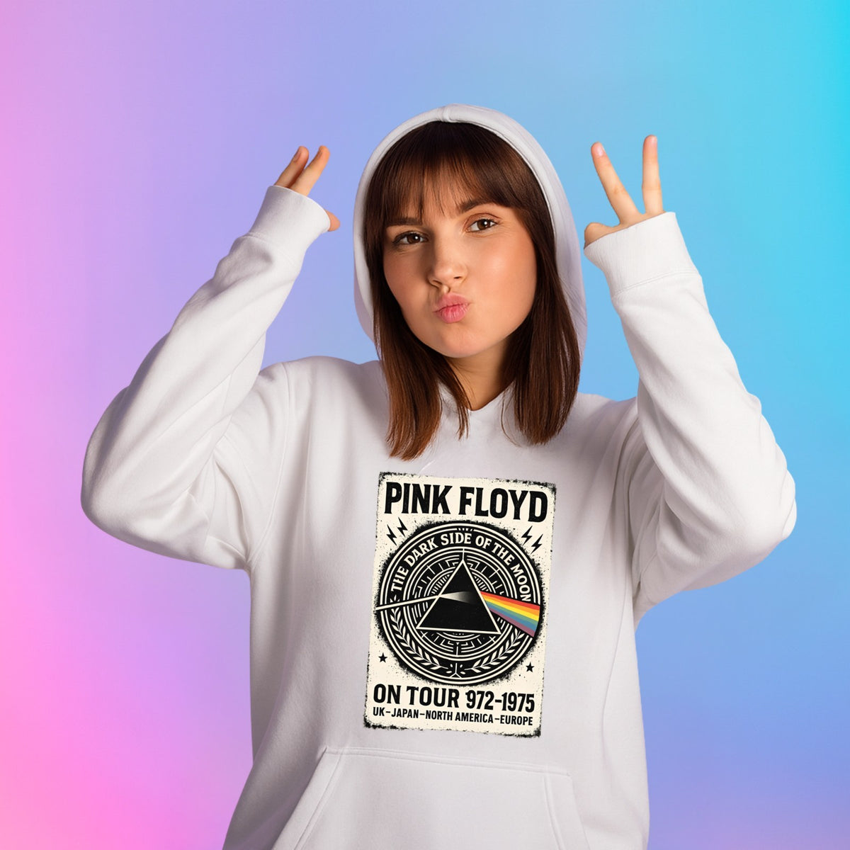 Vintage Psych Hoodie | Dark Side Of The Moon Band Hoodie | Music Gift Top 3Y–4XL