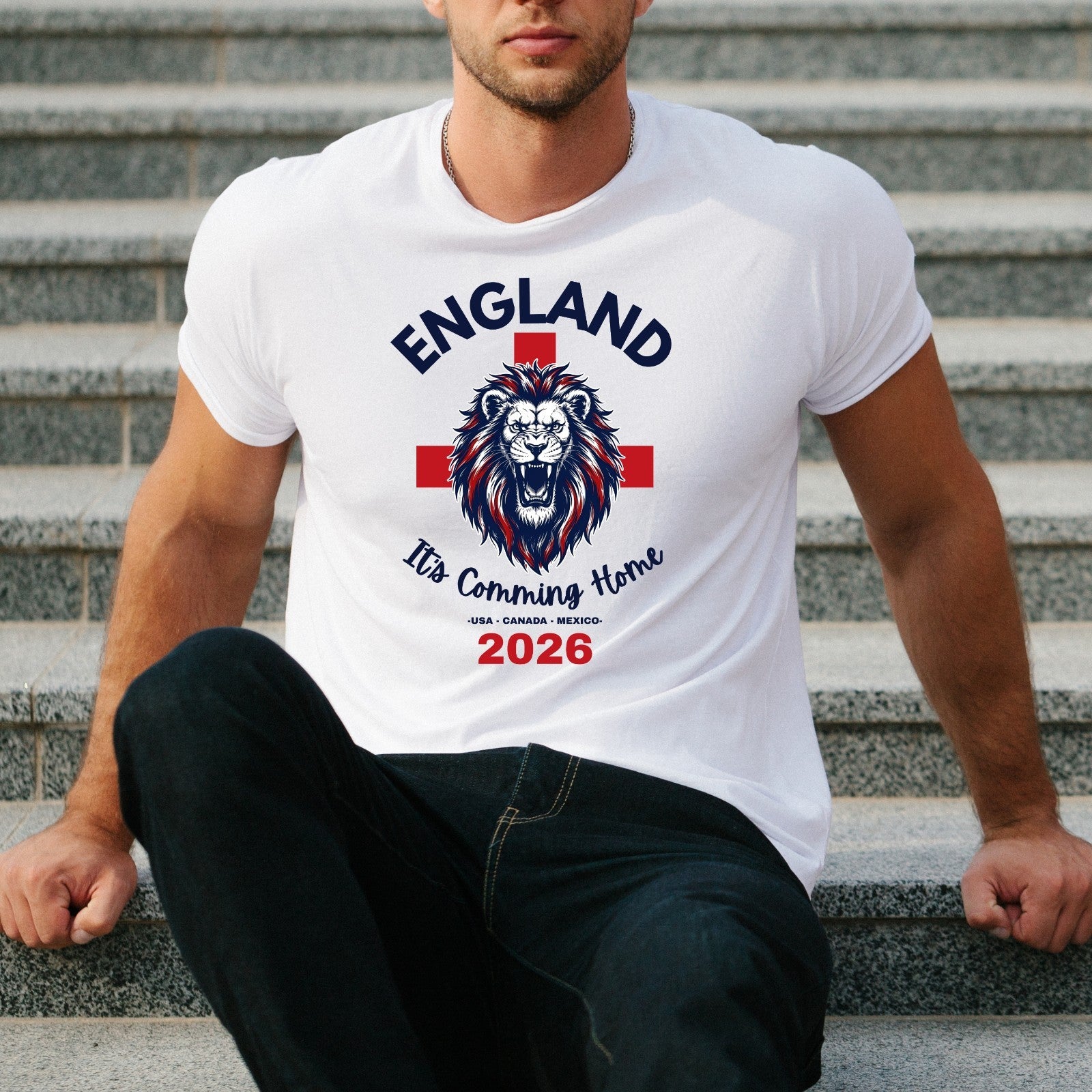 England Football T-Shirt It's Coming Home 2026 World Cup Lion Unisex Tee