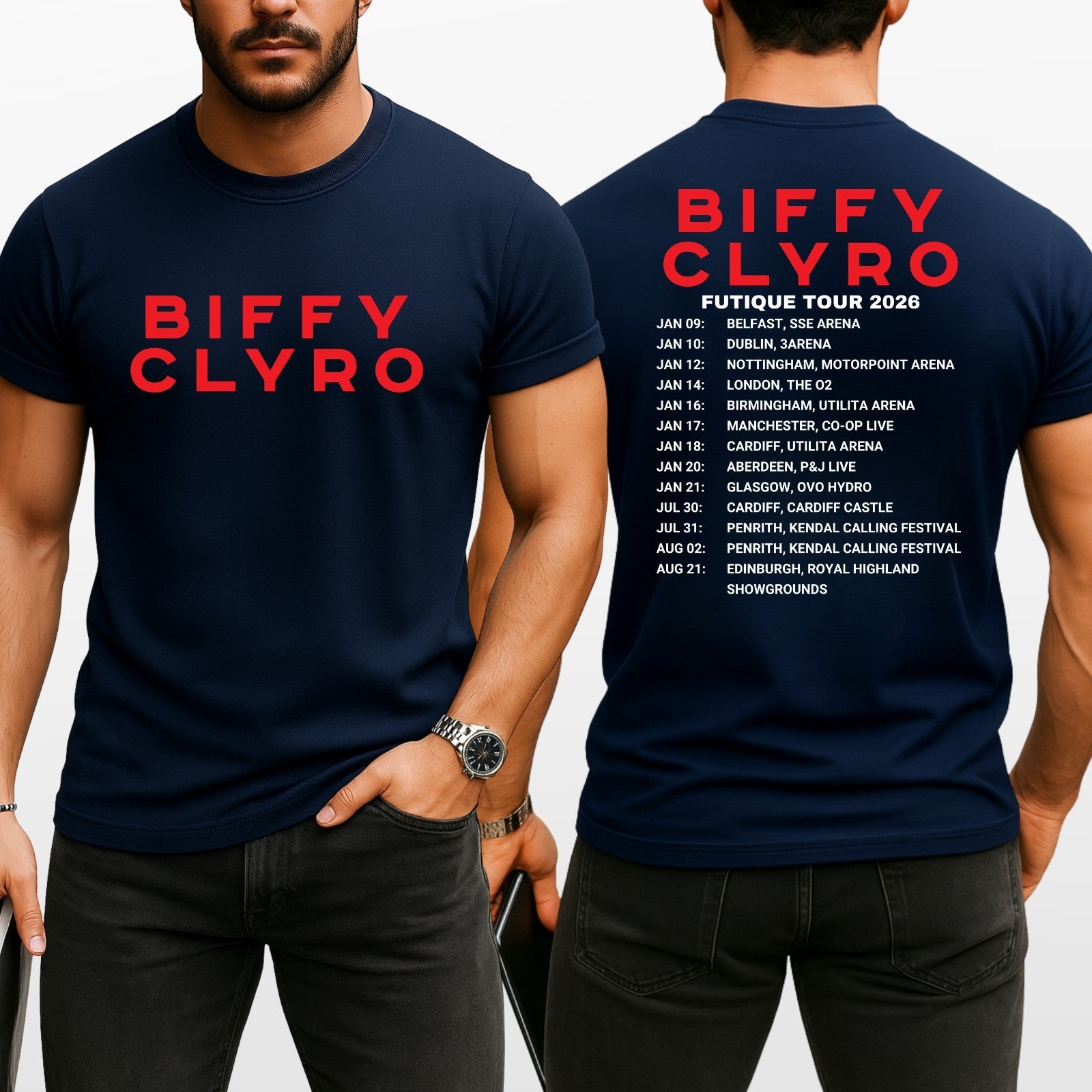 Biffy Clyro Futique Tour 2026 Unisex T Shirt - VintageRock Band Tee Top