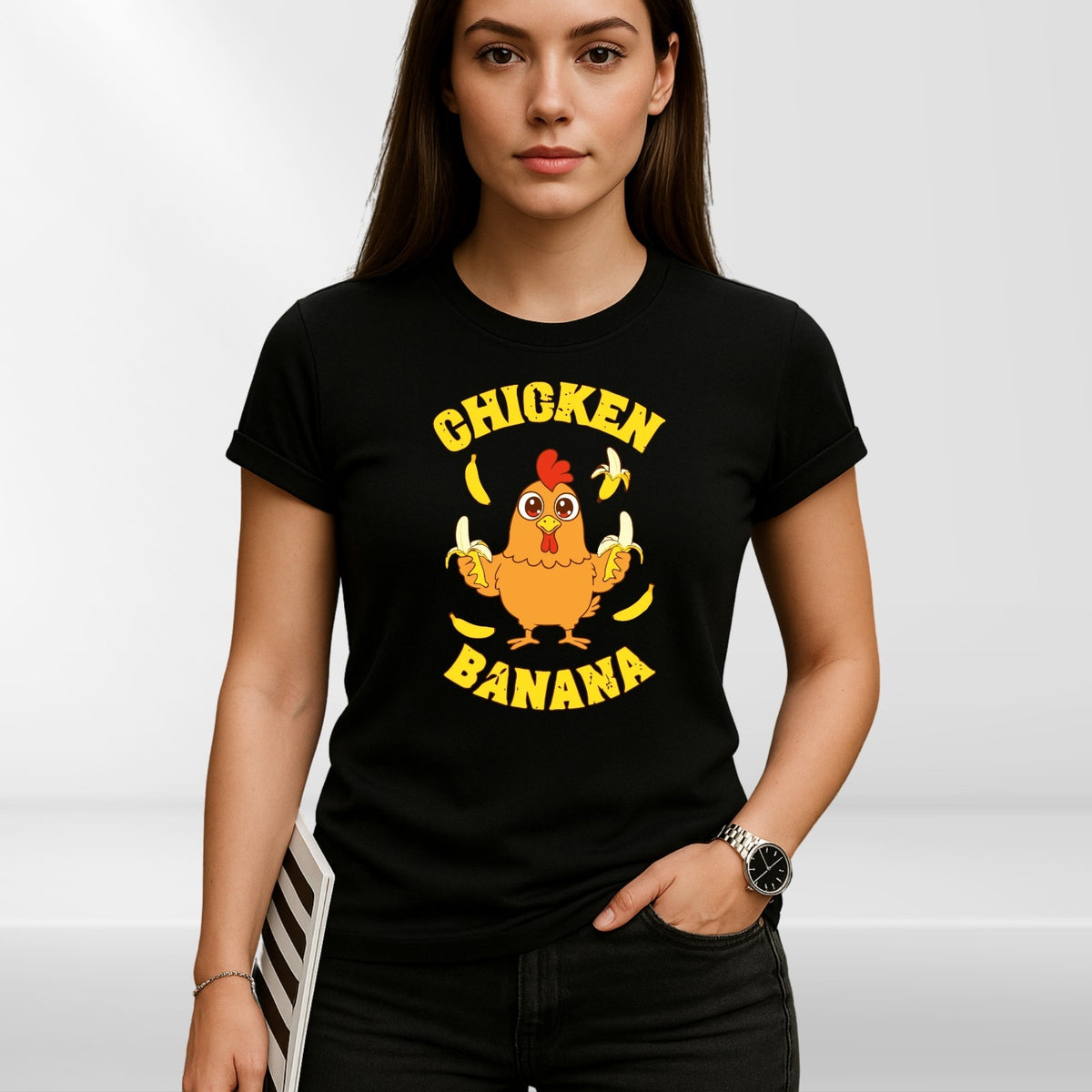 Chicken Banana T Shirt | Funny Chicken Meme Tee | Cute Cartoon Gift | Kids to 4X