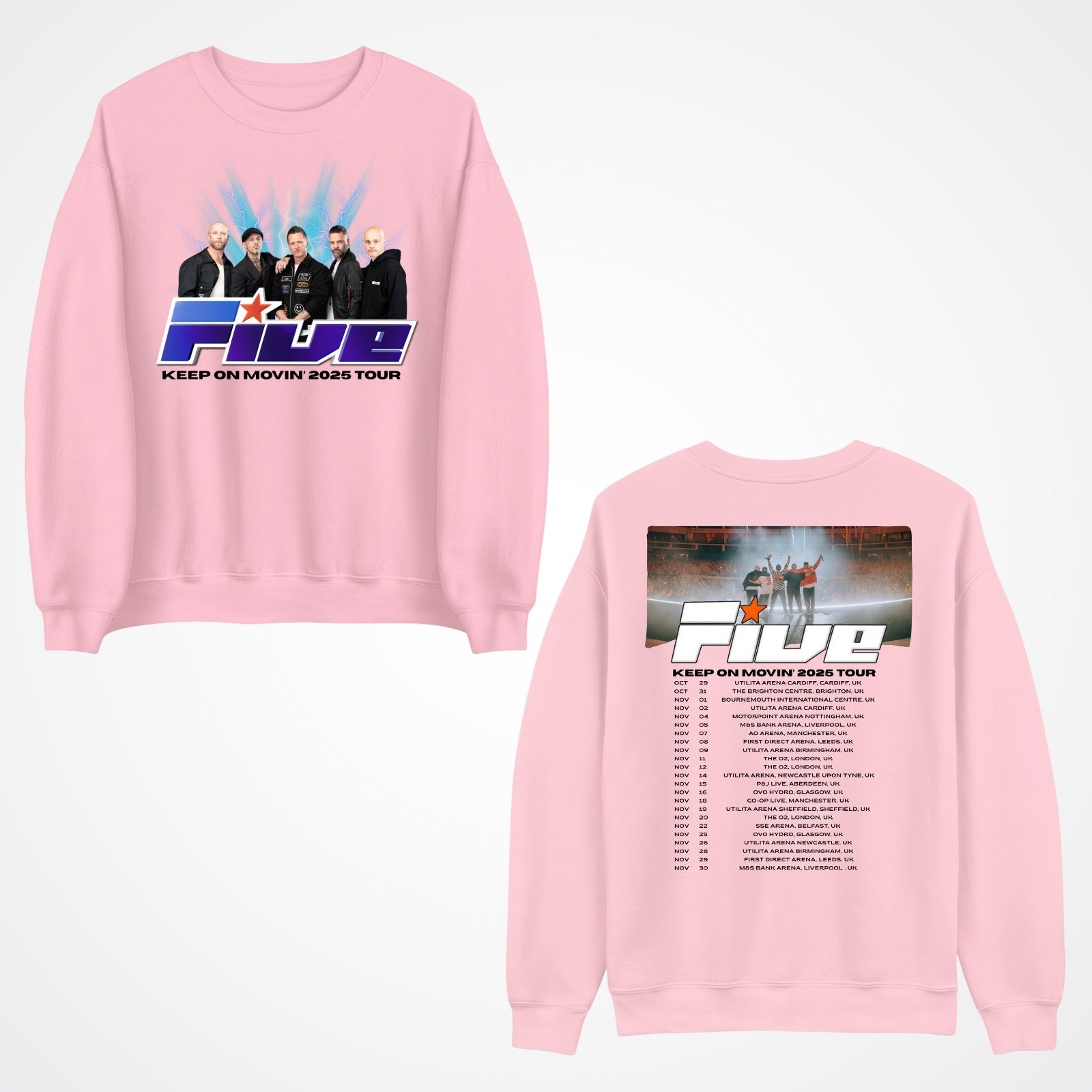 FIVE BOY Band Jumper Music Tour Venue & Dates Printed Fans Top Gift Sweat-shirt
