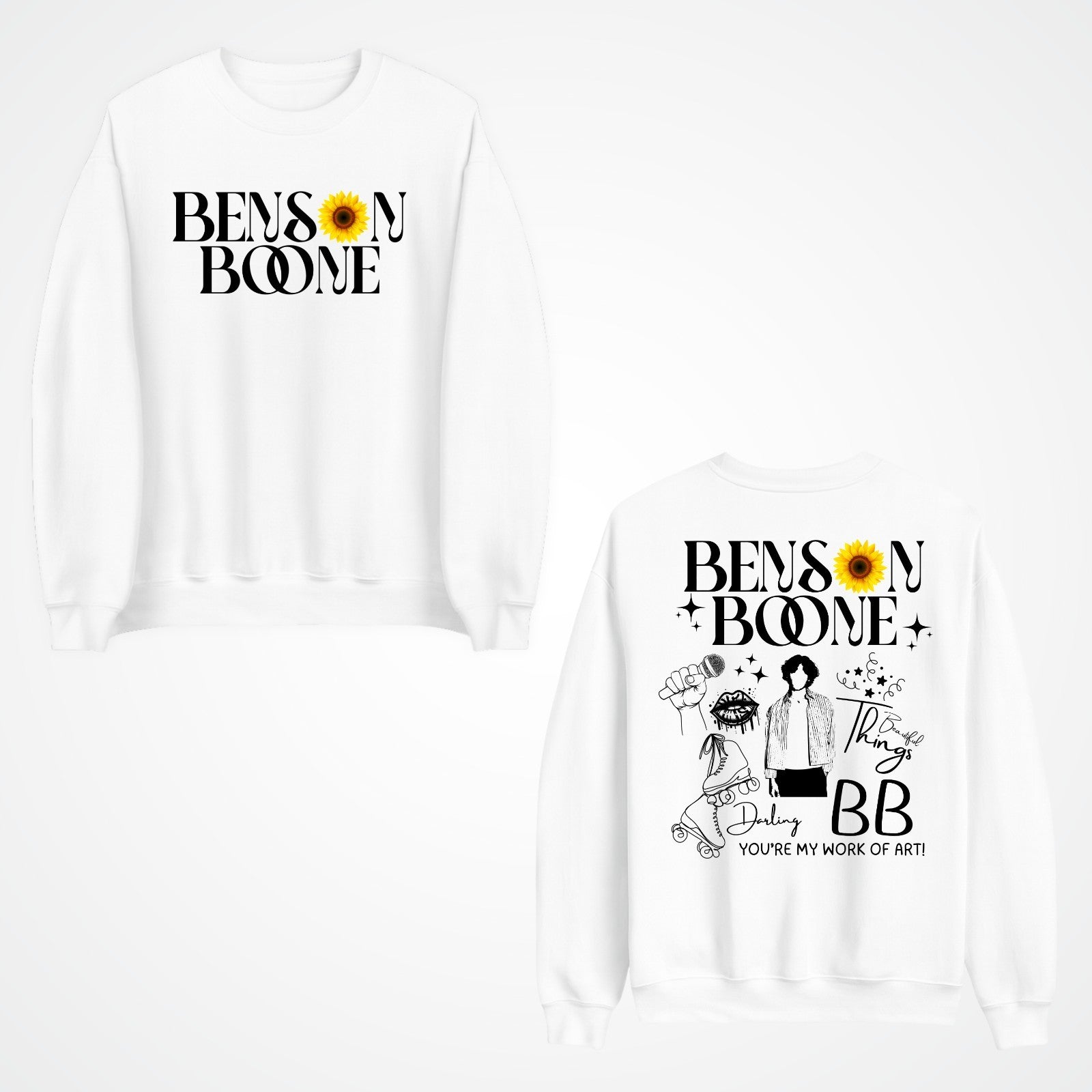 Emotional Pop Front & Back Jumper  Benson Boone concert lyrics Jumper top