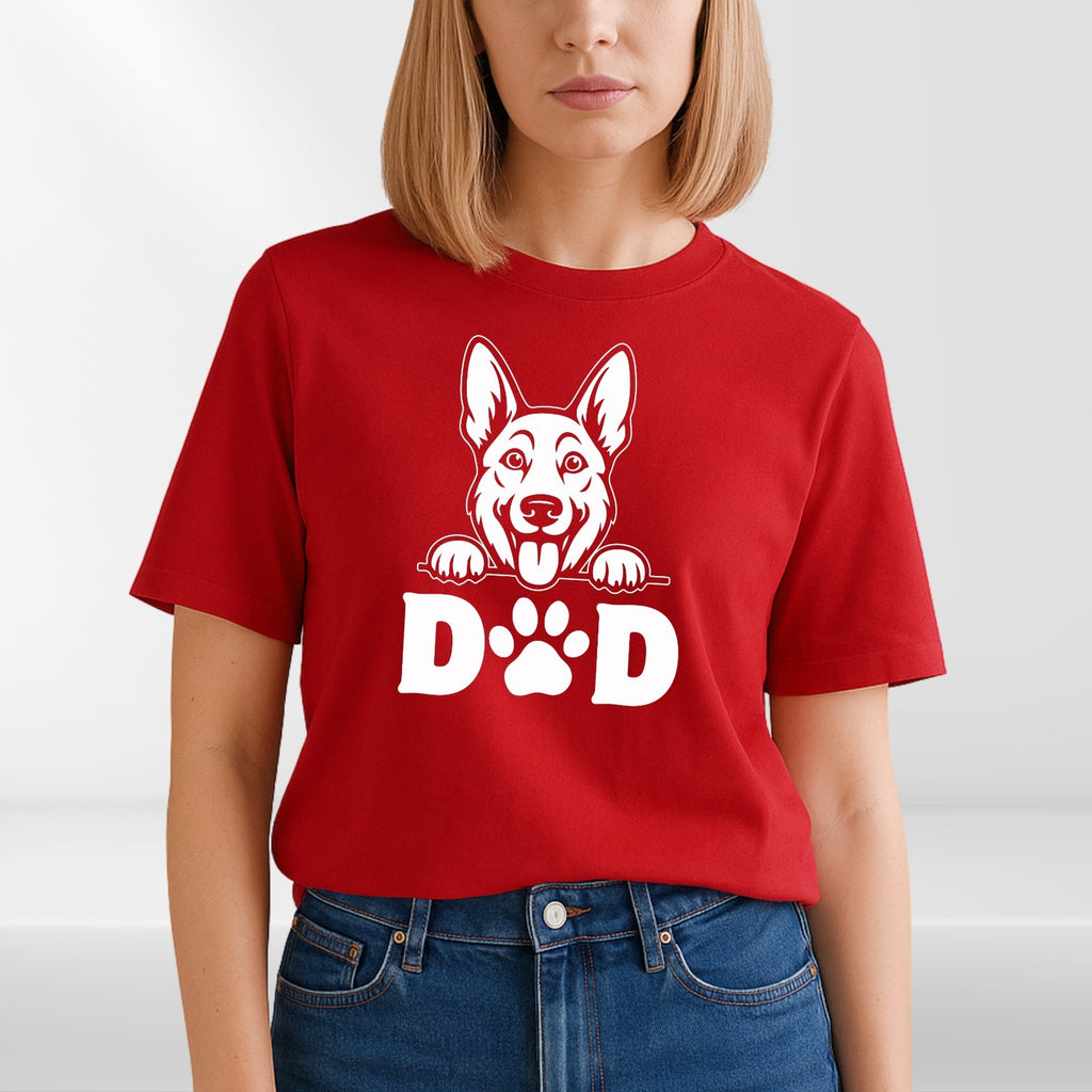 Dog Dad T-Shirt Funny German Shepherd Paw Print Mens Unisex Pet Lover Gift