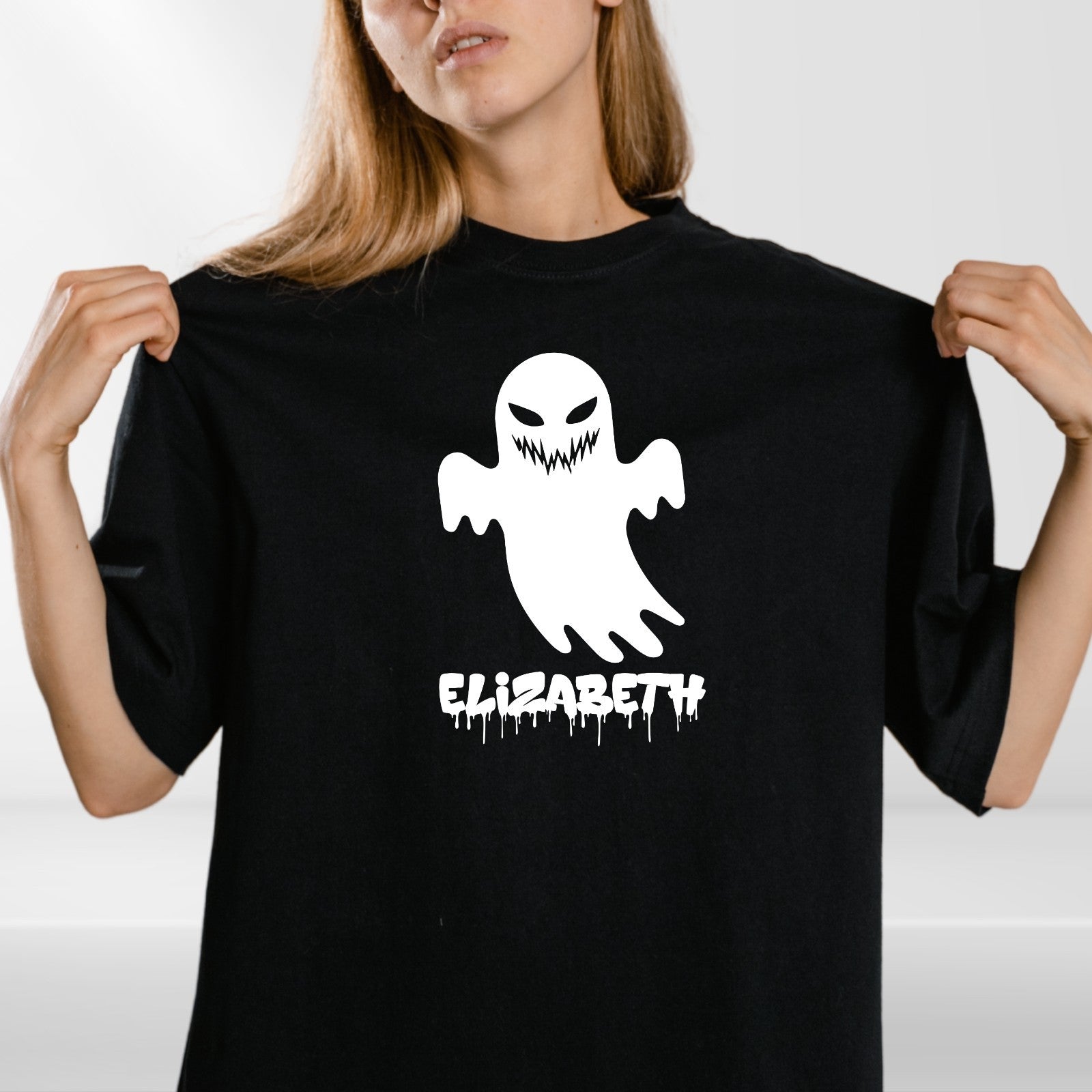 Personalised Halloween Ghost Couple T-Shirt Custom Name Spooky Scary Festive Top