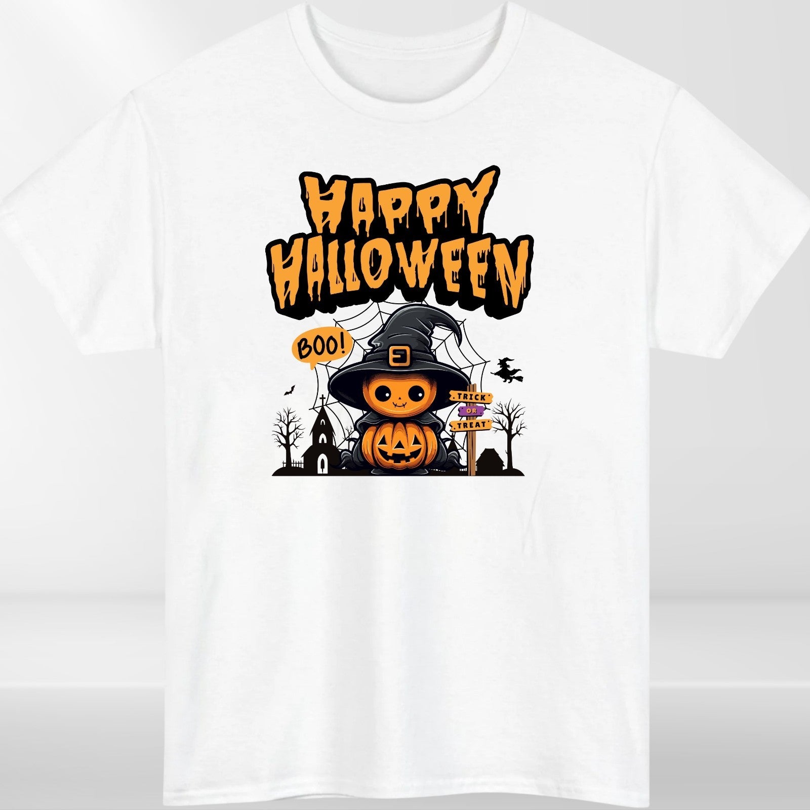 Happy Halloween T-Shirt | Pumpkin Boo Trick or Treat Tee | Spooky Funny Graphic