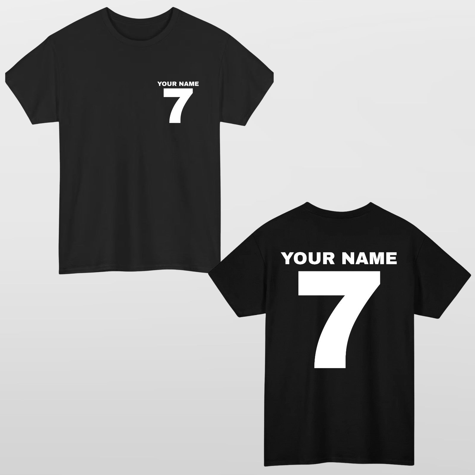Personalised Football T Shirt Custom Name Number Unisex Cotton Tee Top UK