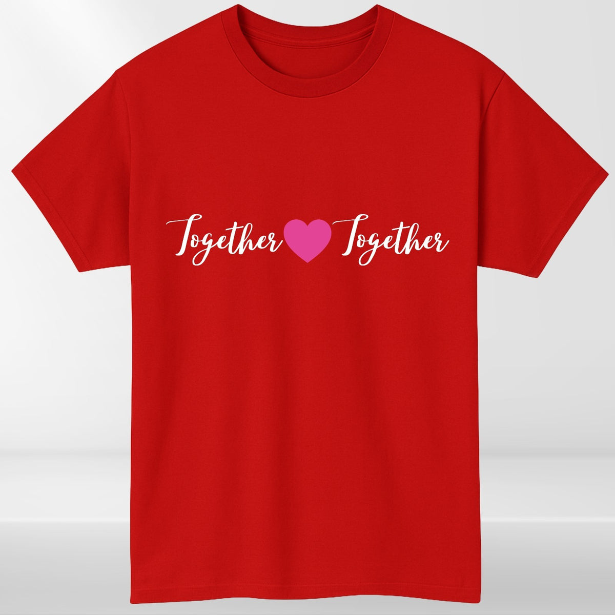 Together Heart Love Graphic T-Shirt Unisex Romantic Gift Casual Tee Top