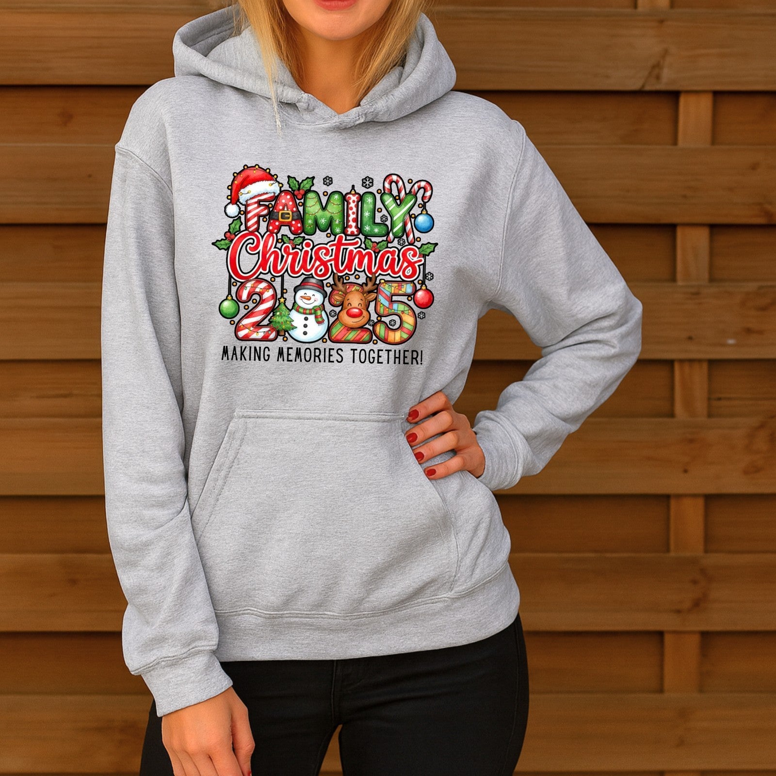Family Christmas 2025 Hoodie | Matching Xmas Hoodie | Snowman & Reindeer Gift |