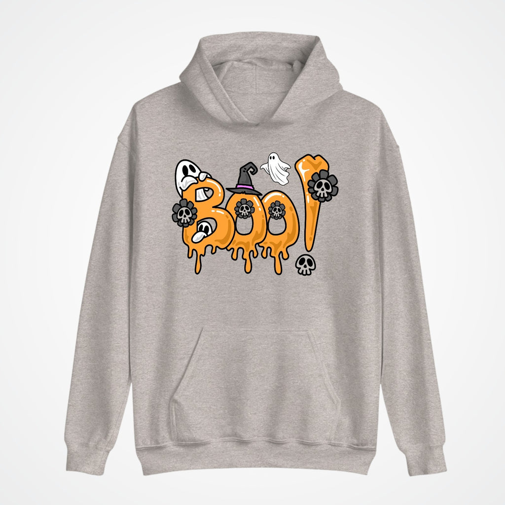 BOO! Halloween Hoodie | Funny Ghost & Skull Design | Spooky Unisex Sweatshirt |