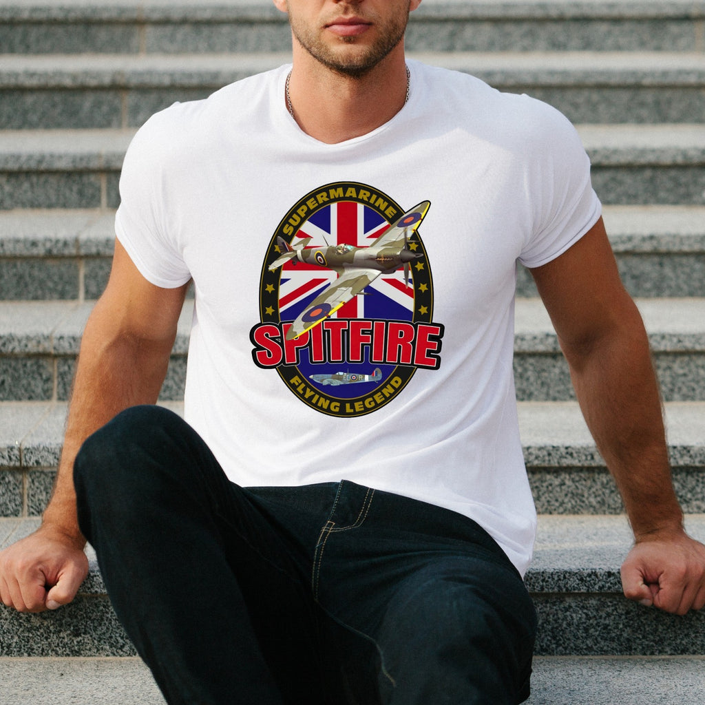 Supermarine Spitfire Aircraft Flying Legend Mens & Womens T-Shirt - Unisex Tee