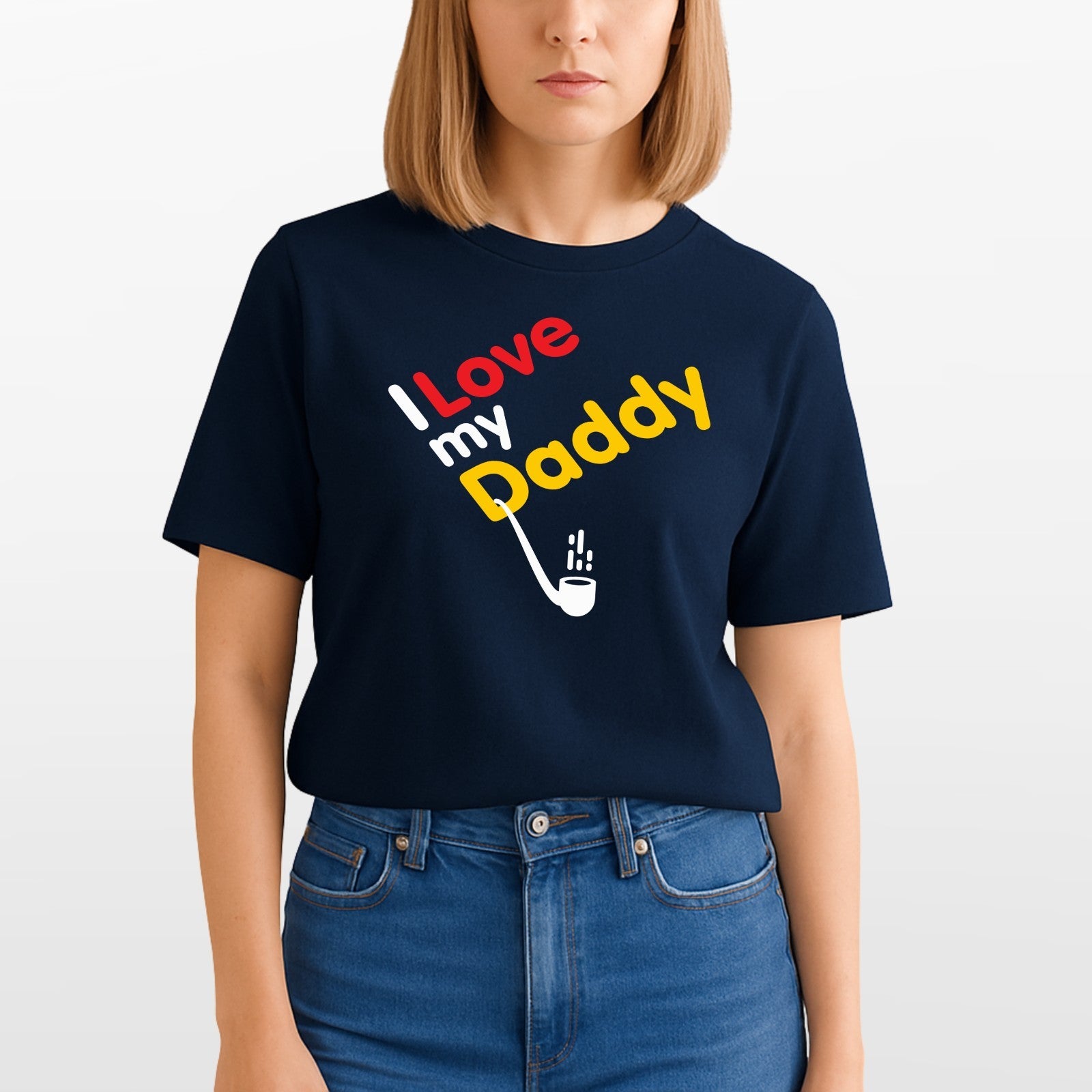 I Love My Daddy T-Shirt Funny Fathers Day Gift Kids Baby Dad Tee Cute Family Top