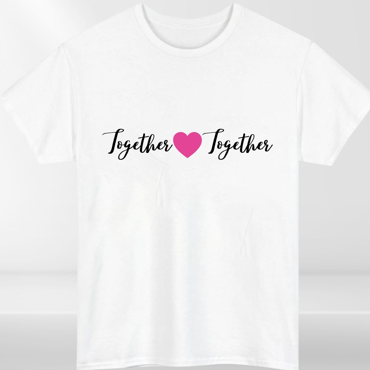 Together Heart Love Graphic T-Shirt Unisex Romantic Gift Casual Tee Top