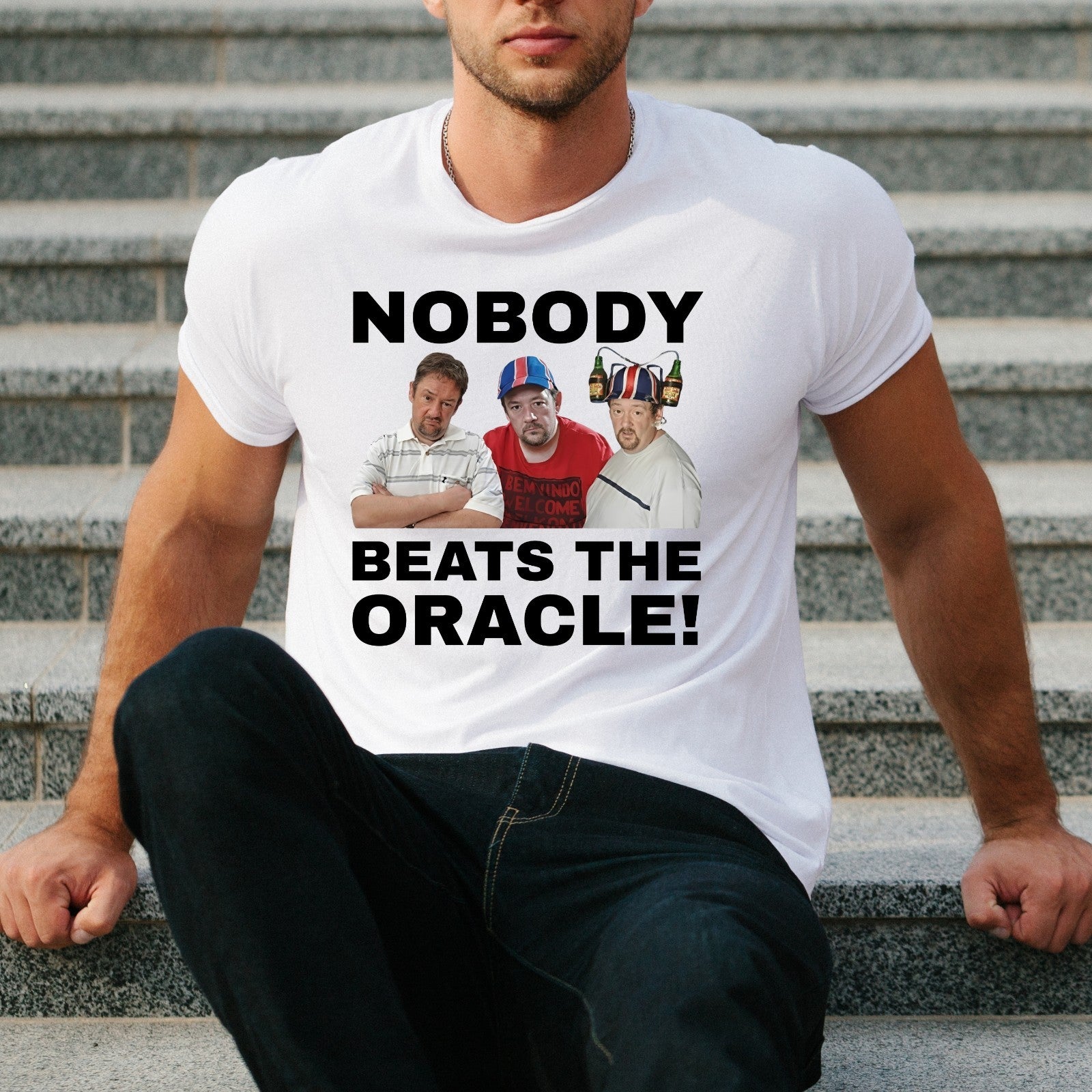 Nobody Beats The Oracle T Shirt Benidorm Geoff Maltby Comedy Unisex Tee UK