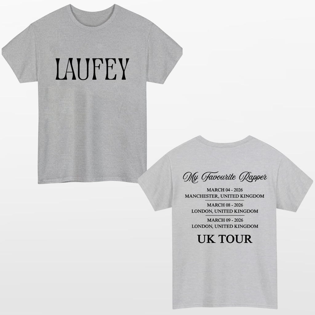 Laufey Favourite Rapper UK Tour Style T Shirt Front & Back Print Music Fan Tee