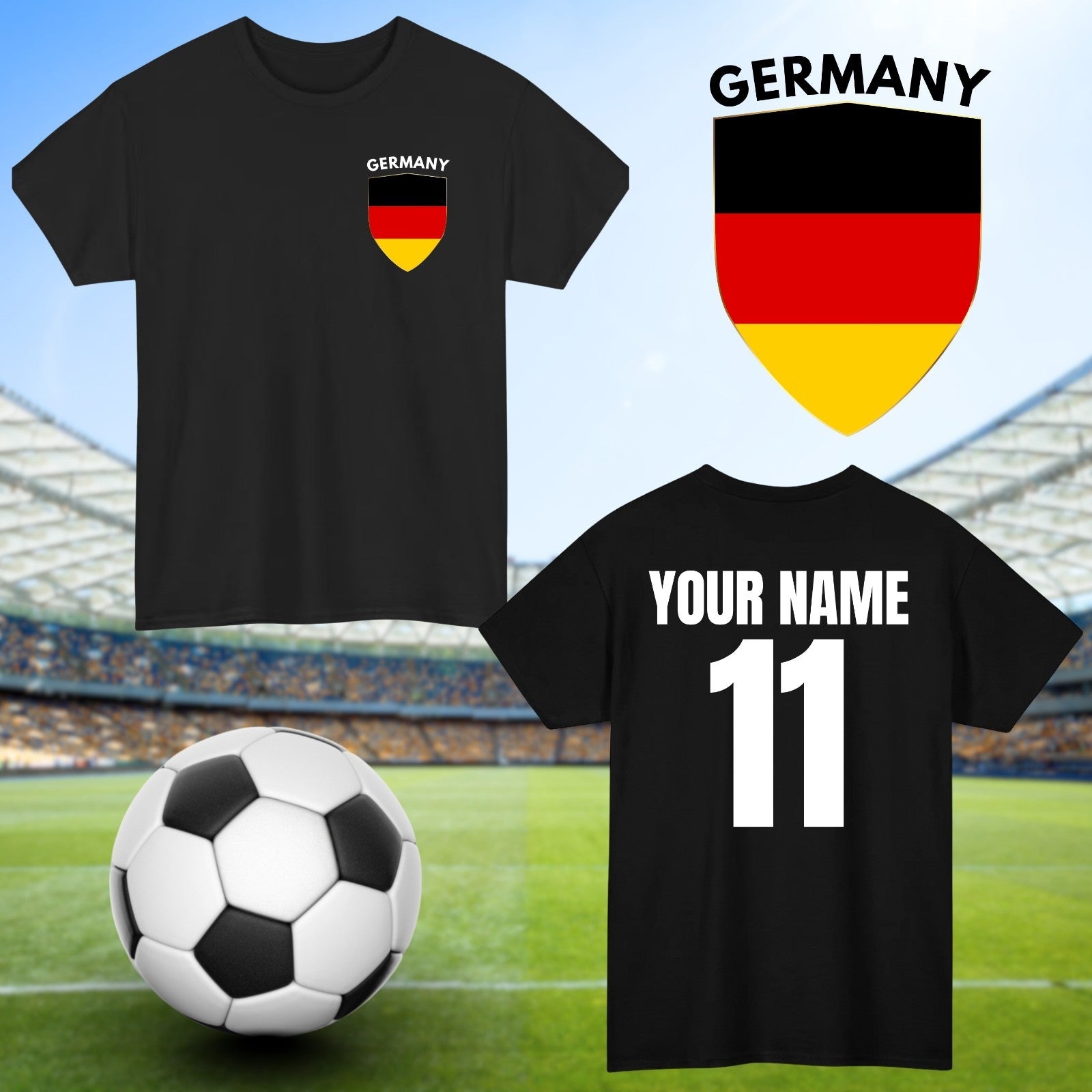 Personalised Germany Football T-Shirt Custom Name And Number Sports Lover To