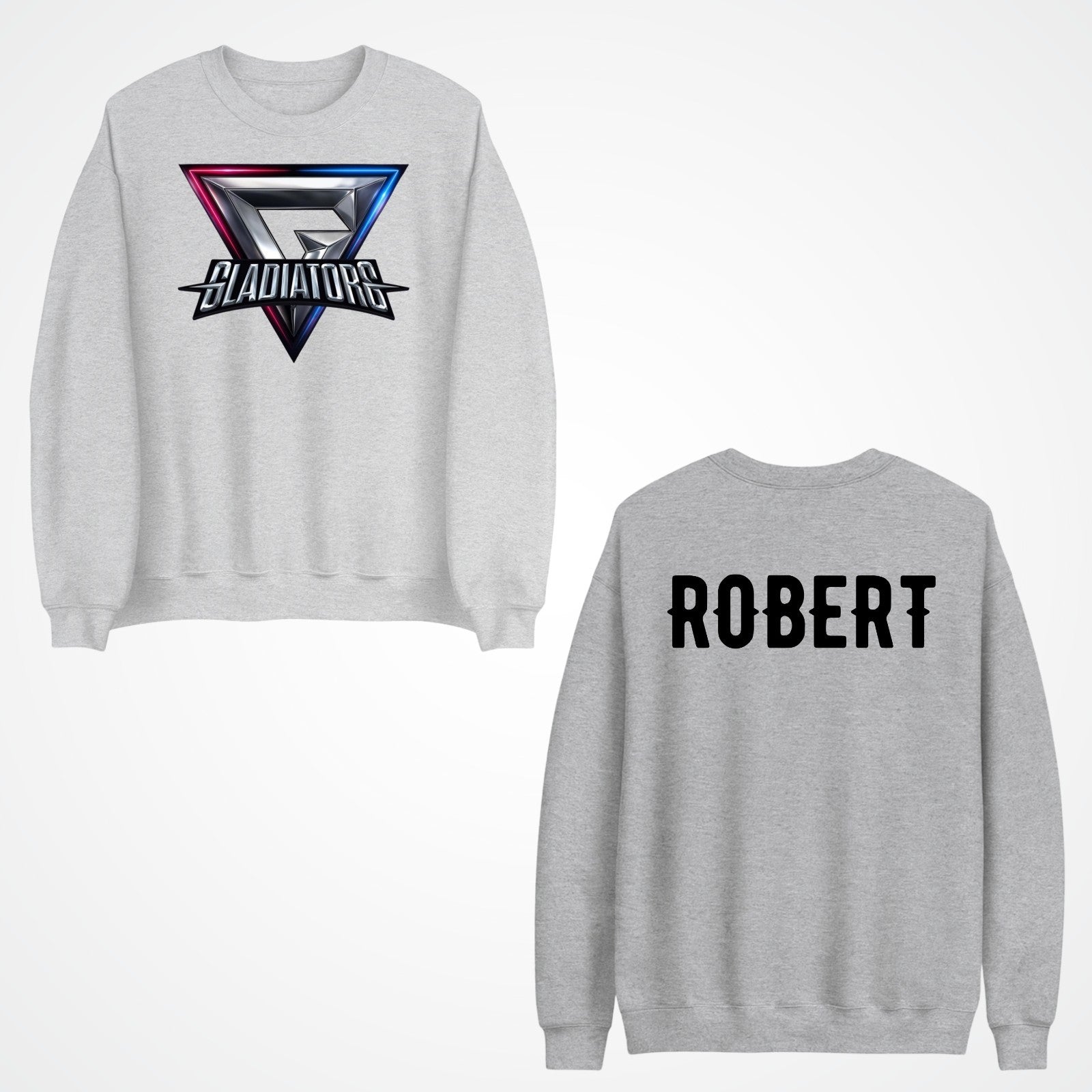 Personalised Gladiators Adult Kids Jumper  Gaming Team Gamer 90's TV Show Xmas