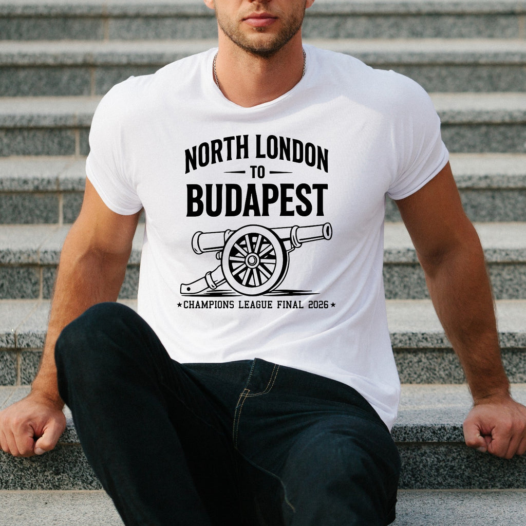 North London to Budapest T-Shirt Champions League Final 2026 - Football Fan Gift